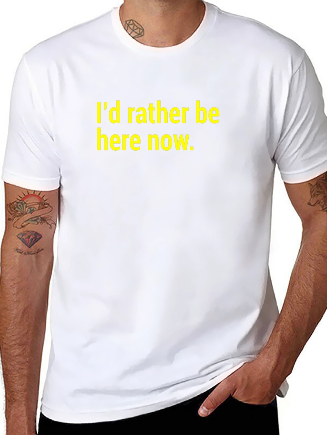 Id Rather Be Here Now T-Shirt - Black