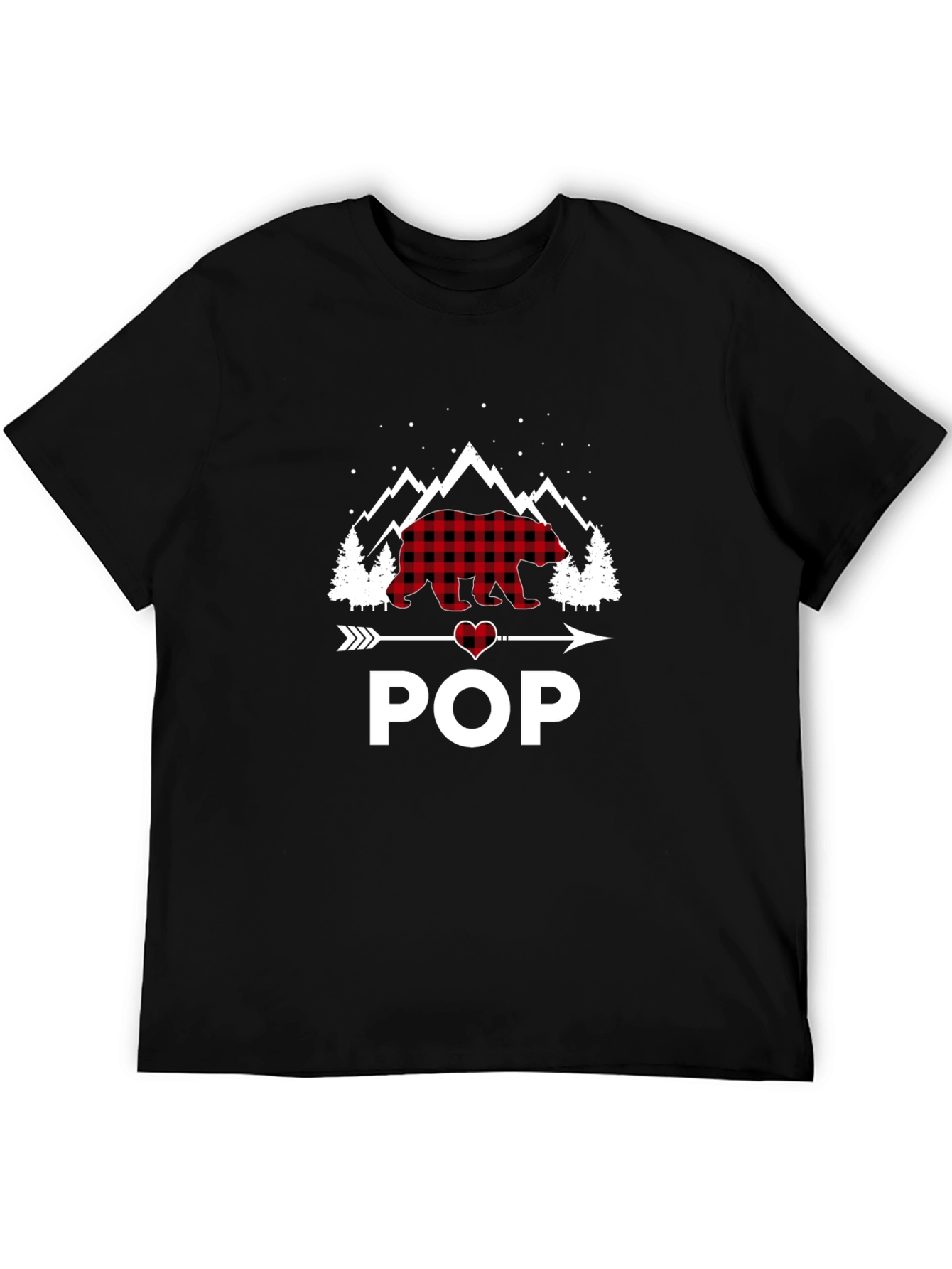Bear Pop Graphic Tee - Lumberjack Plaid Design