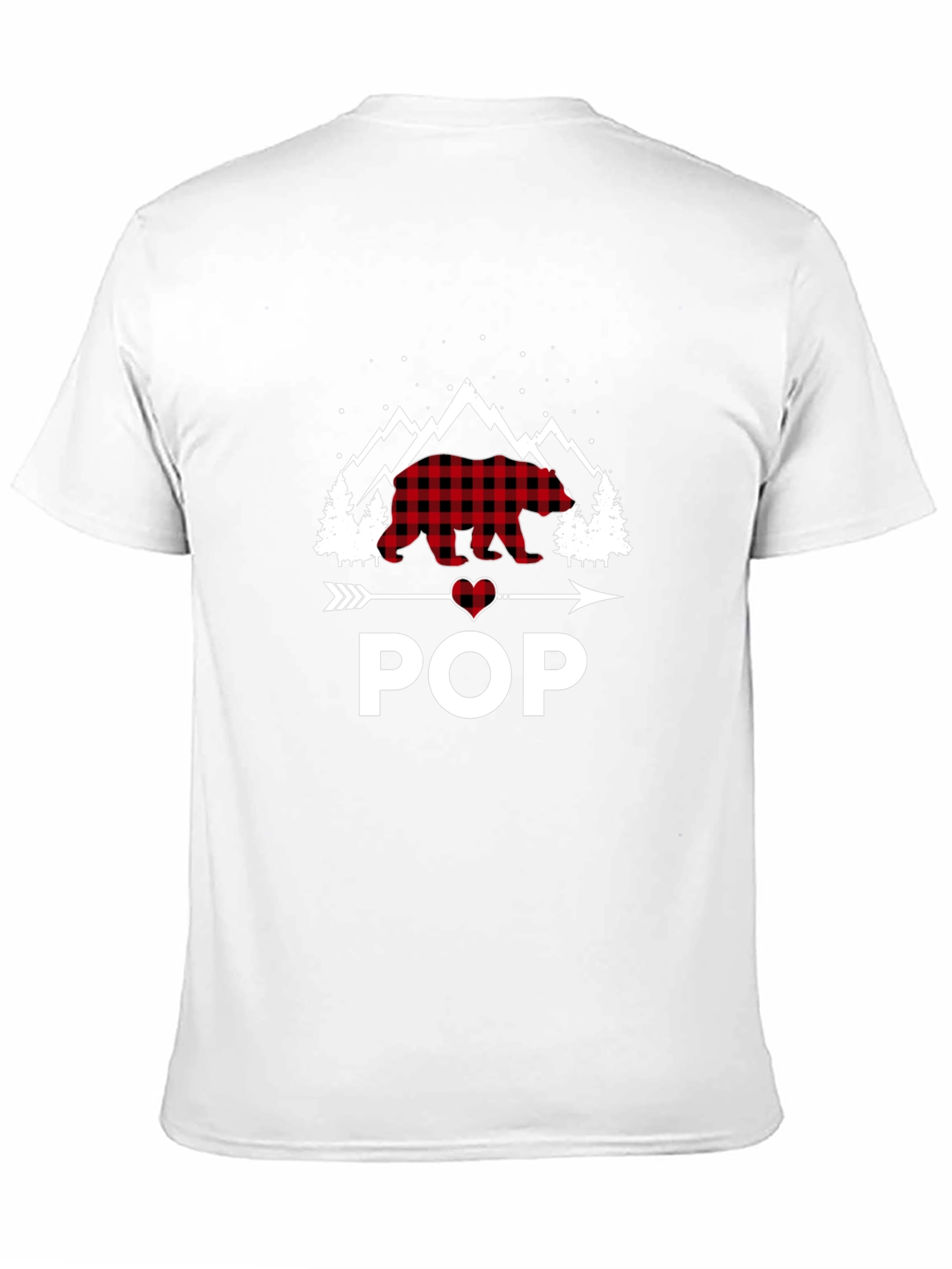 Bear Pop Graphic Tee - Lumberjack Plaid Design