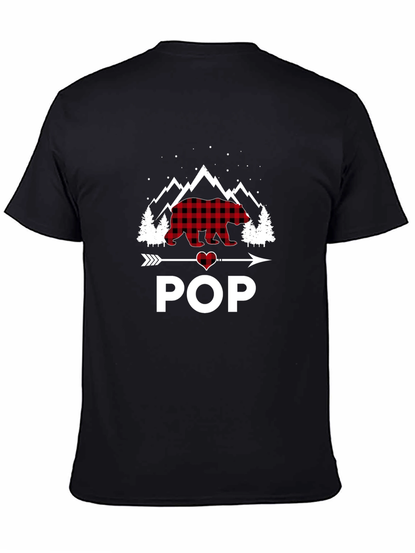 Bear Pop Graphic Tee - Lumberjack Plaid Design