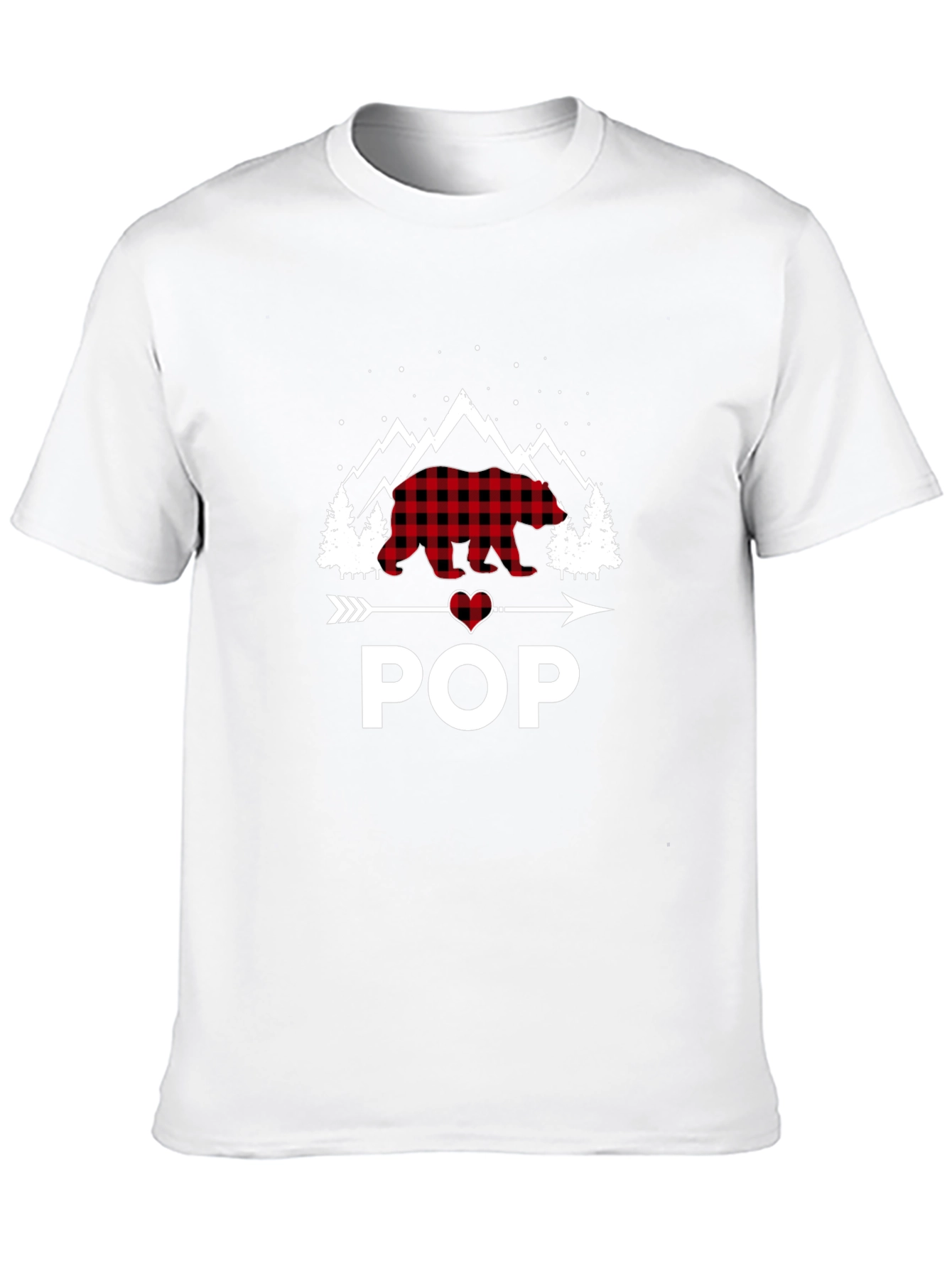 Bear Pop Graphic Tee - Lumberjack Plaid Design