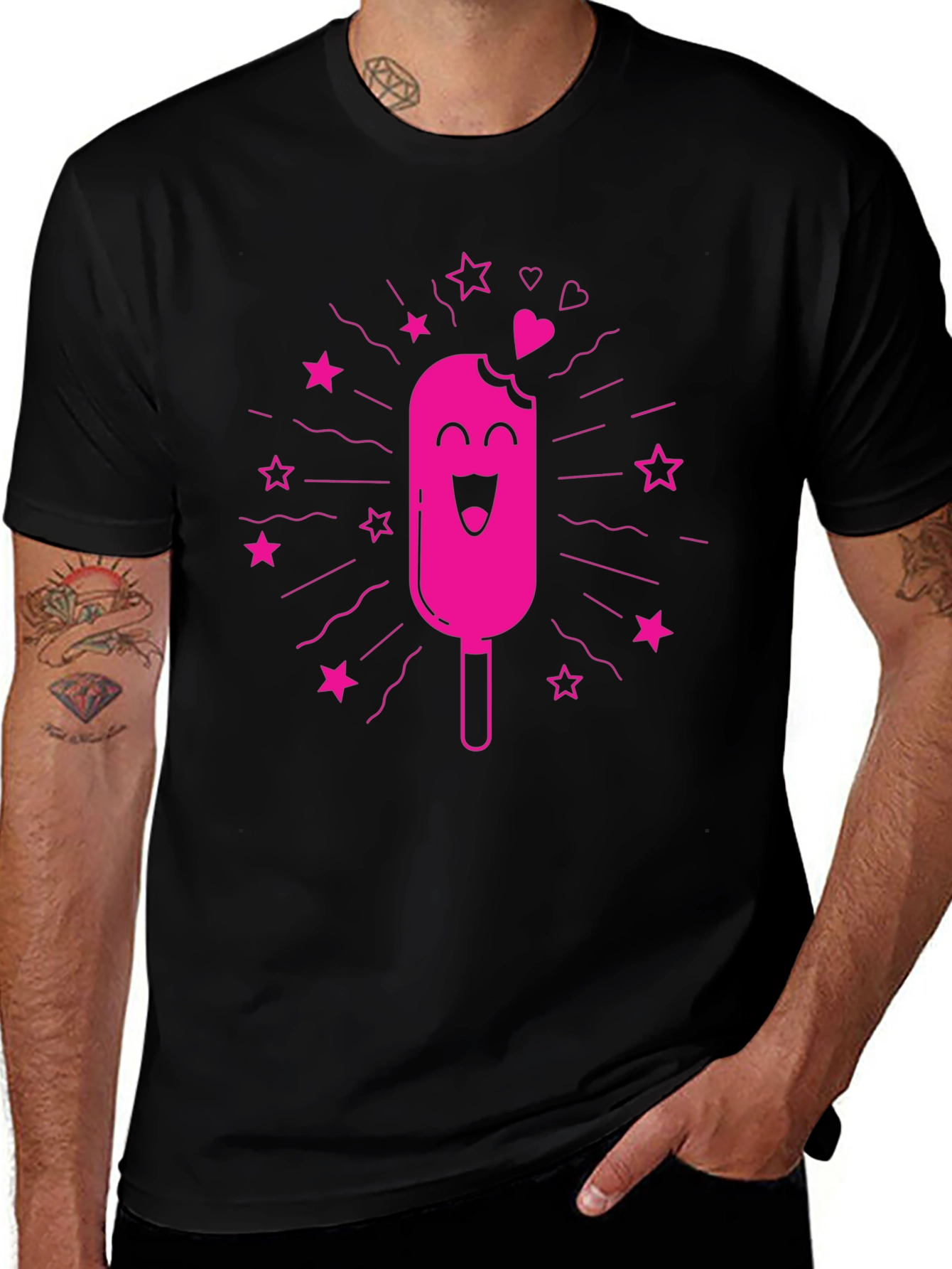 Fun Popsicle Graphic T-Shirt - Black