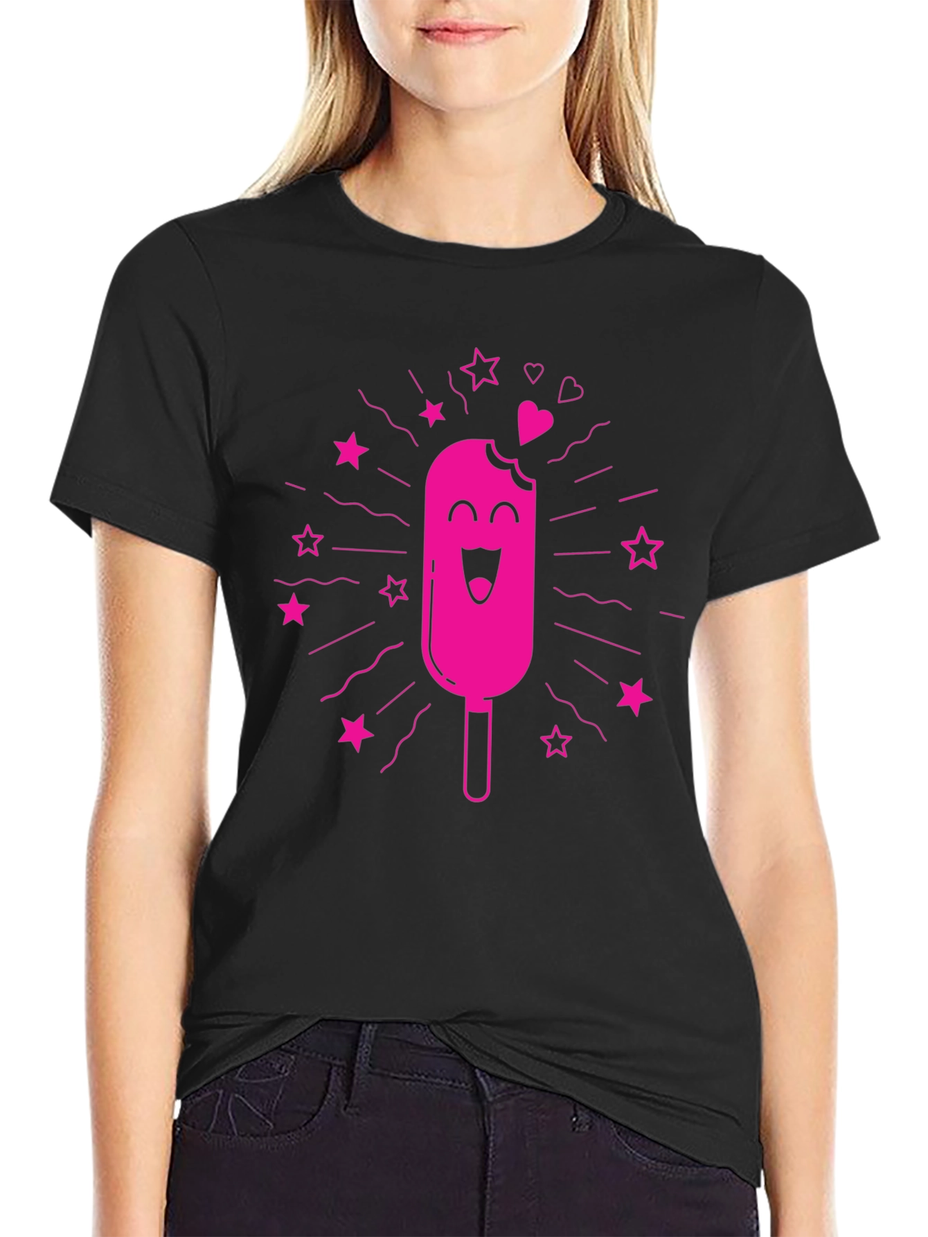 Fun Popsicle Graphic T-Shirt - Black