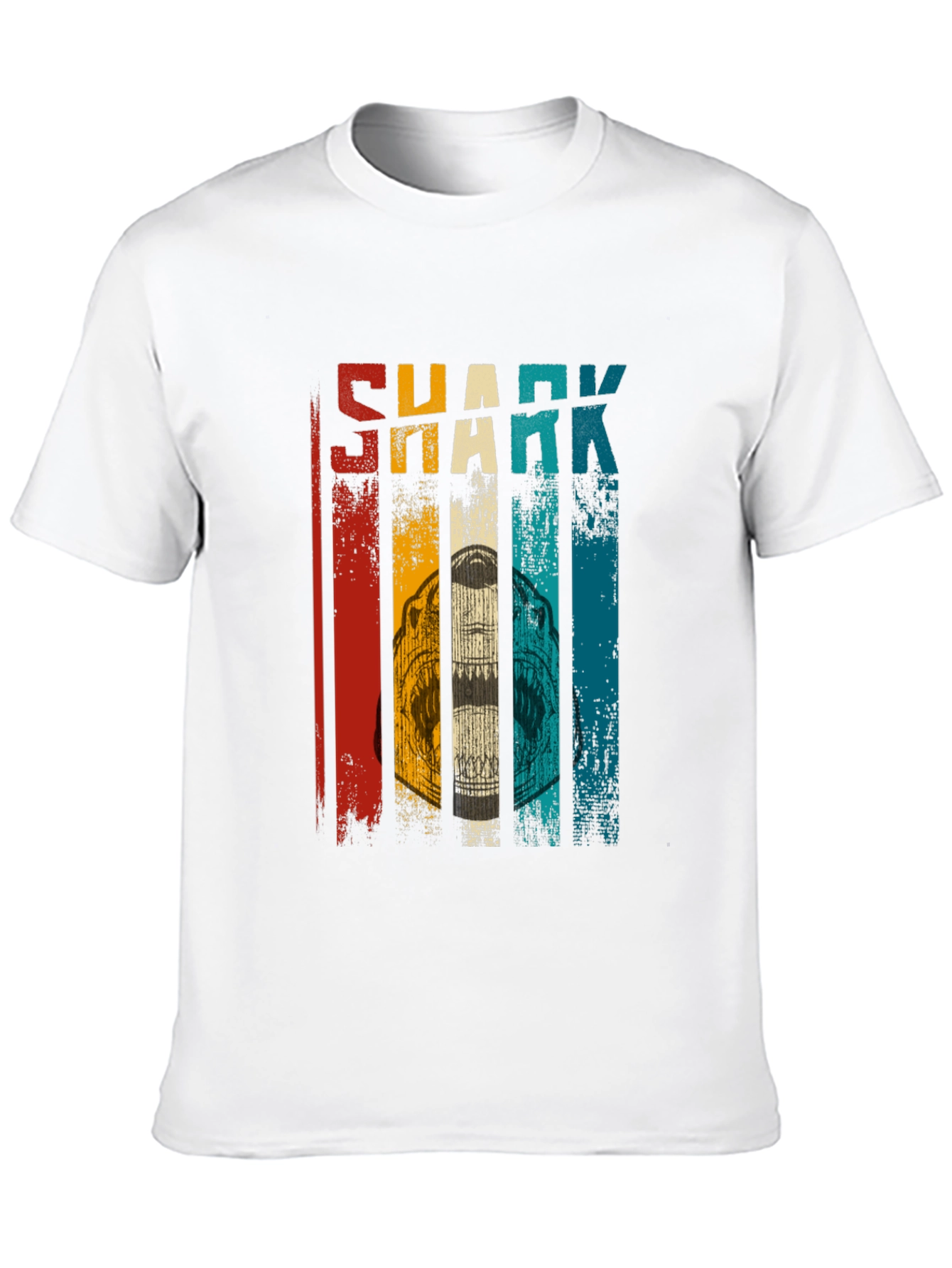 Retro Shark Graphic Tee - Mens Black T-Shirt