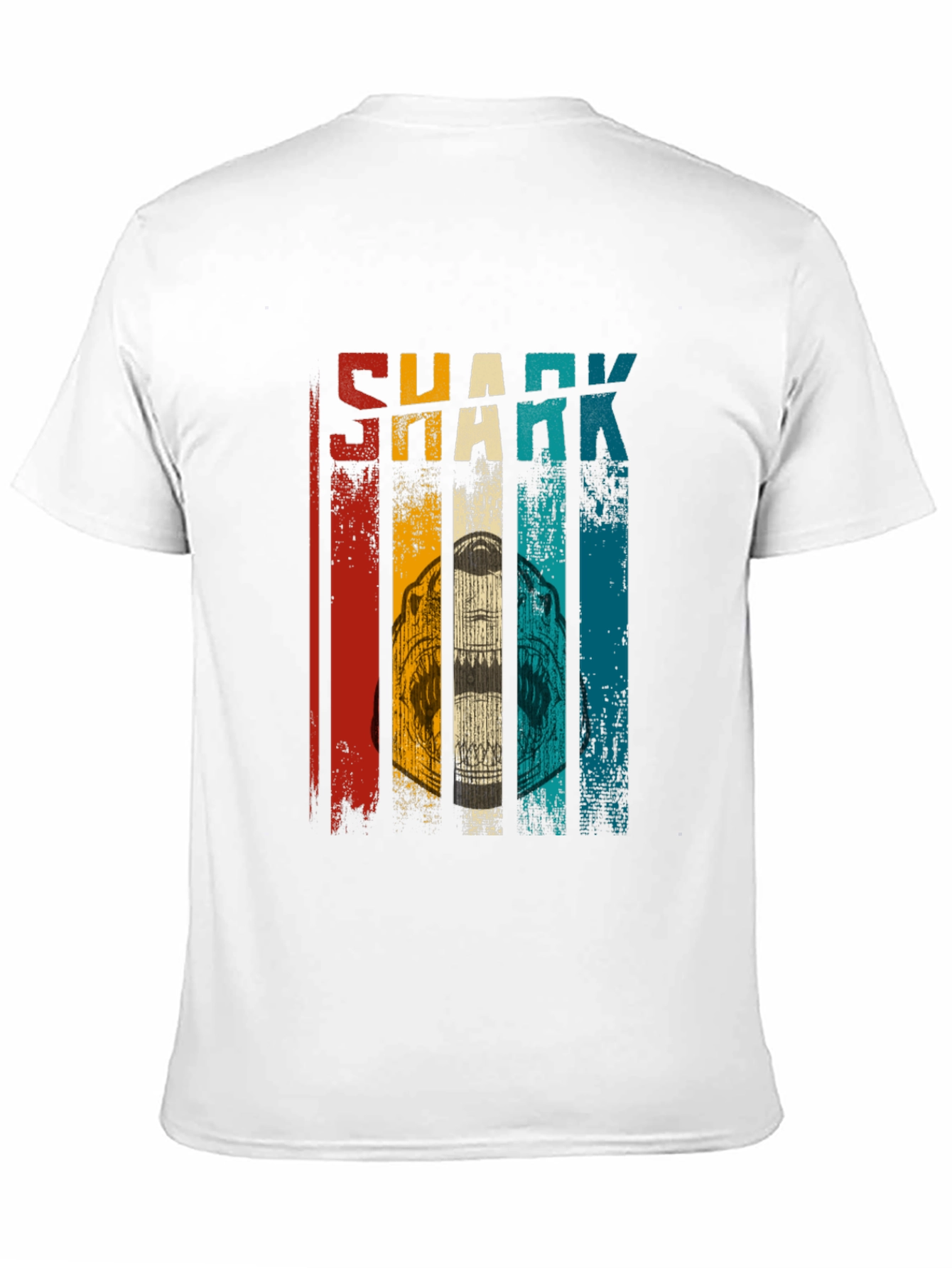 Retro Shark Graphic Tee - Mens Black T-Shirt