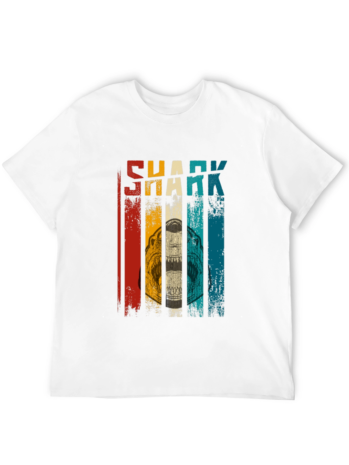 Retro Shark Graphic Tee - Mens Black T-Shirt