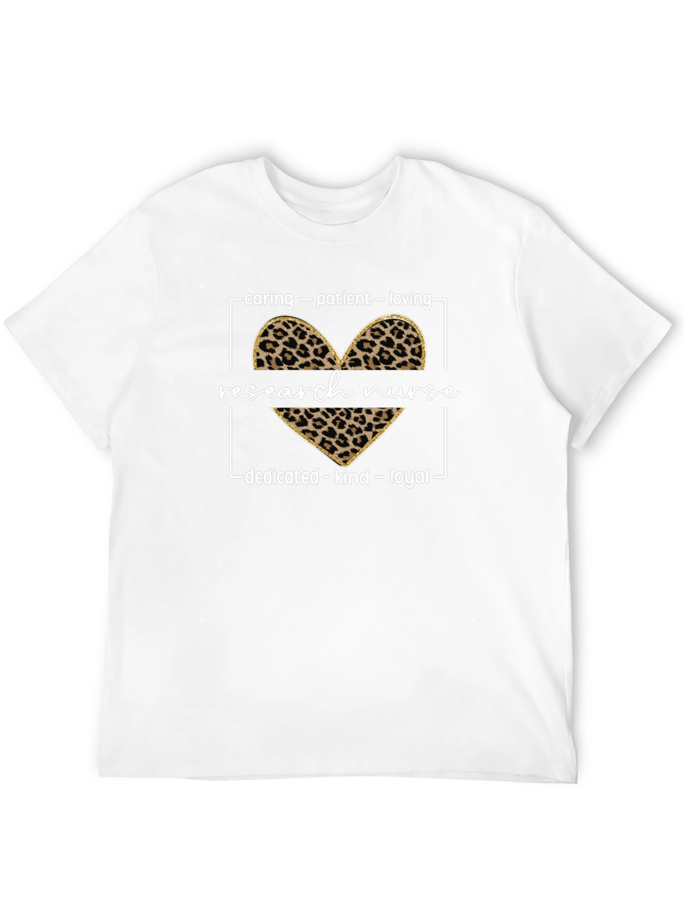 Research Nurse Leopard Heart Graphic Tee