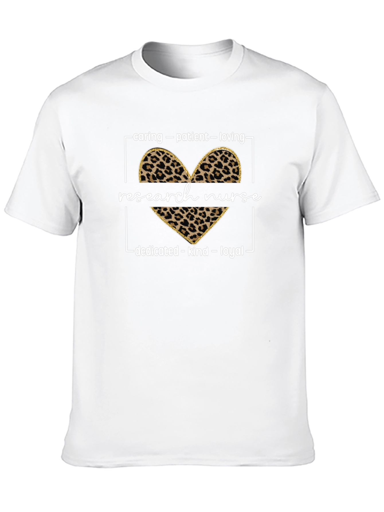Research Nurse Leopard Heart Graphic Tee
