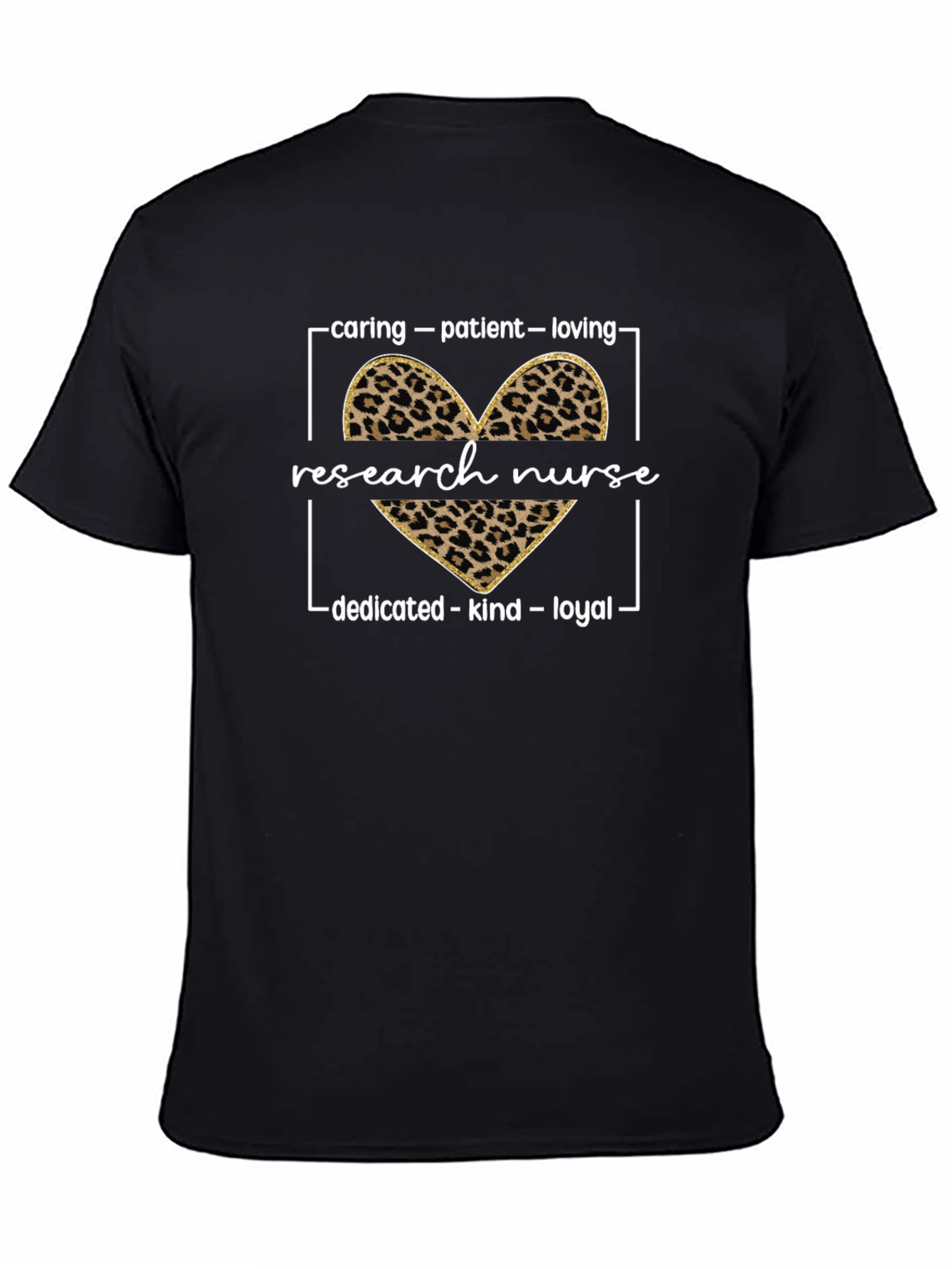 Research Nurse Leopard Heart Graphic Tee