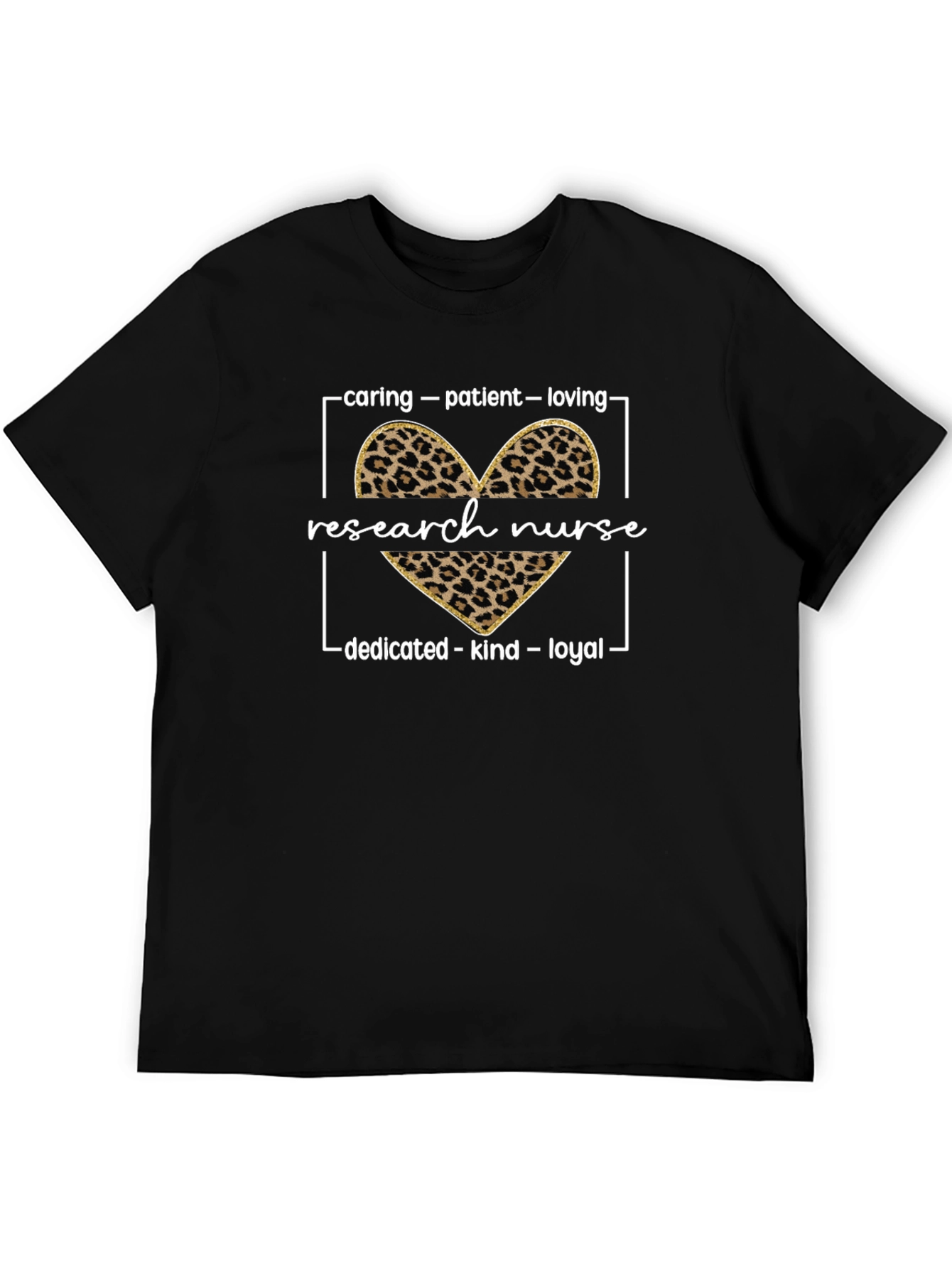 Research Nurse Leopard Heart Graphic Tee