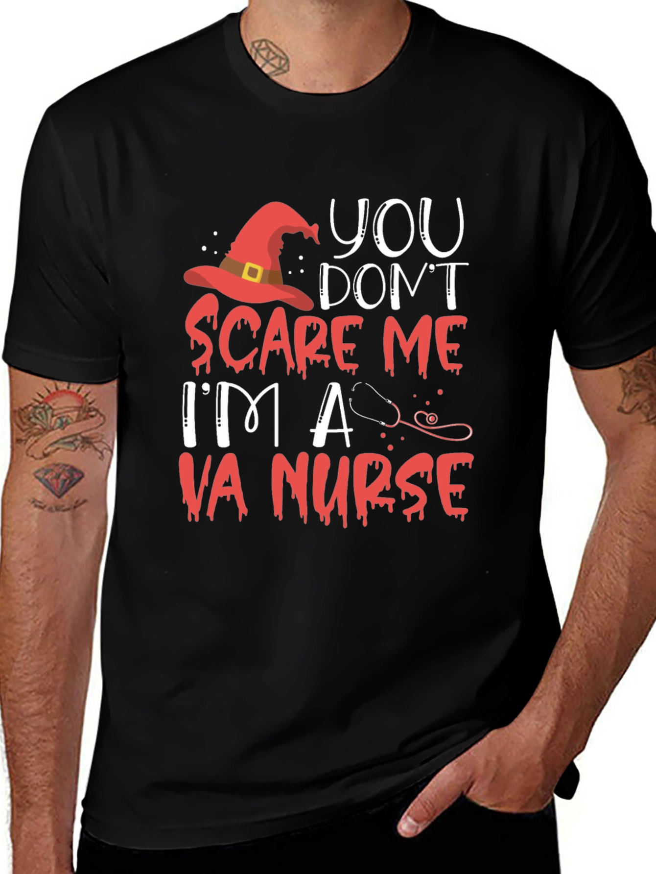 VA Nurse Halloween T-Shirt - You Dont Scare Me