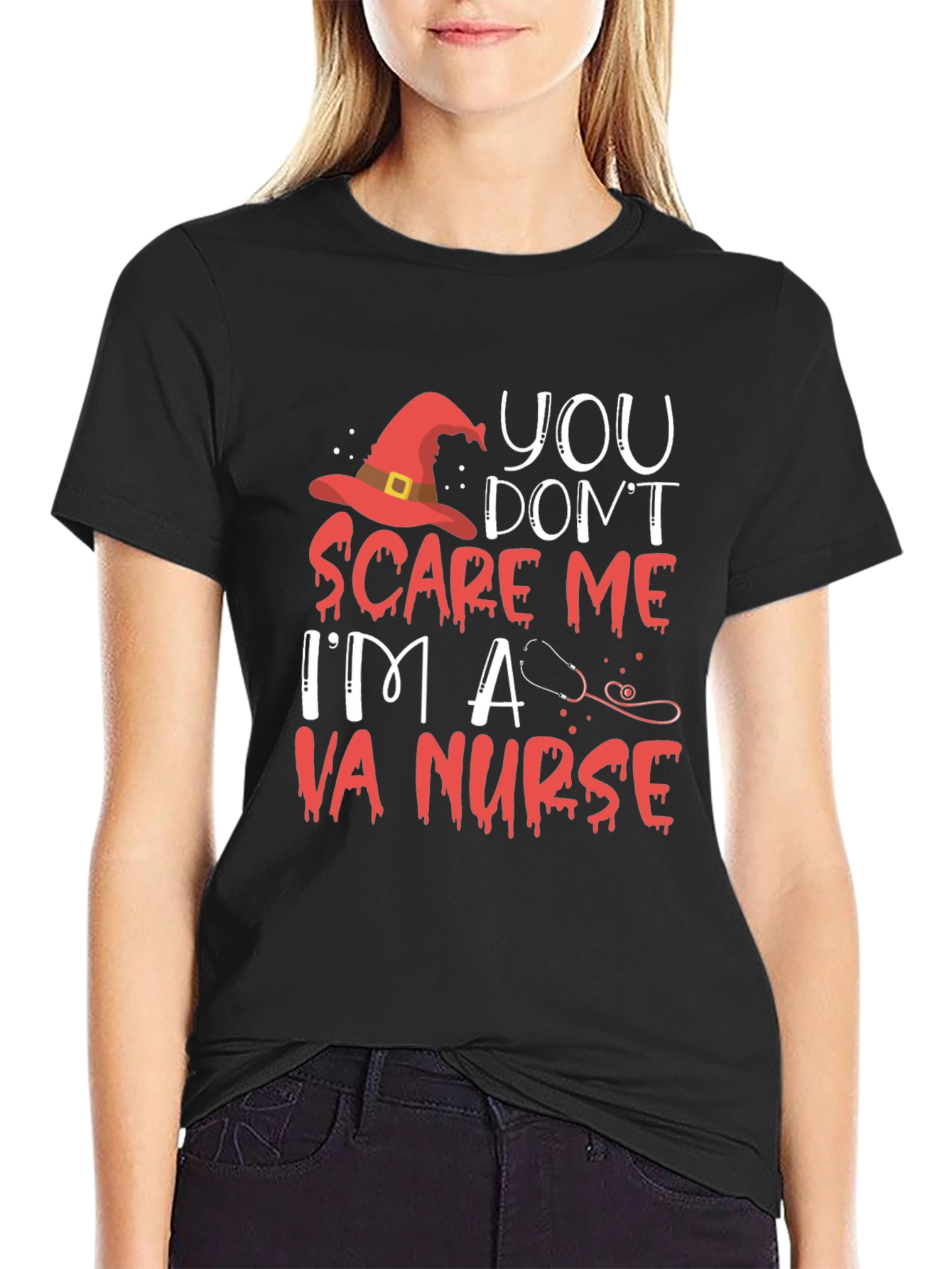 VA Nurse Halloween T-Shirt - You Dont Scare Me