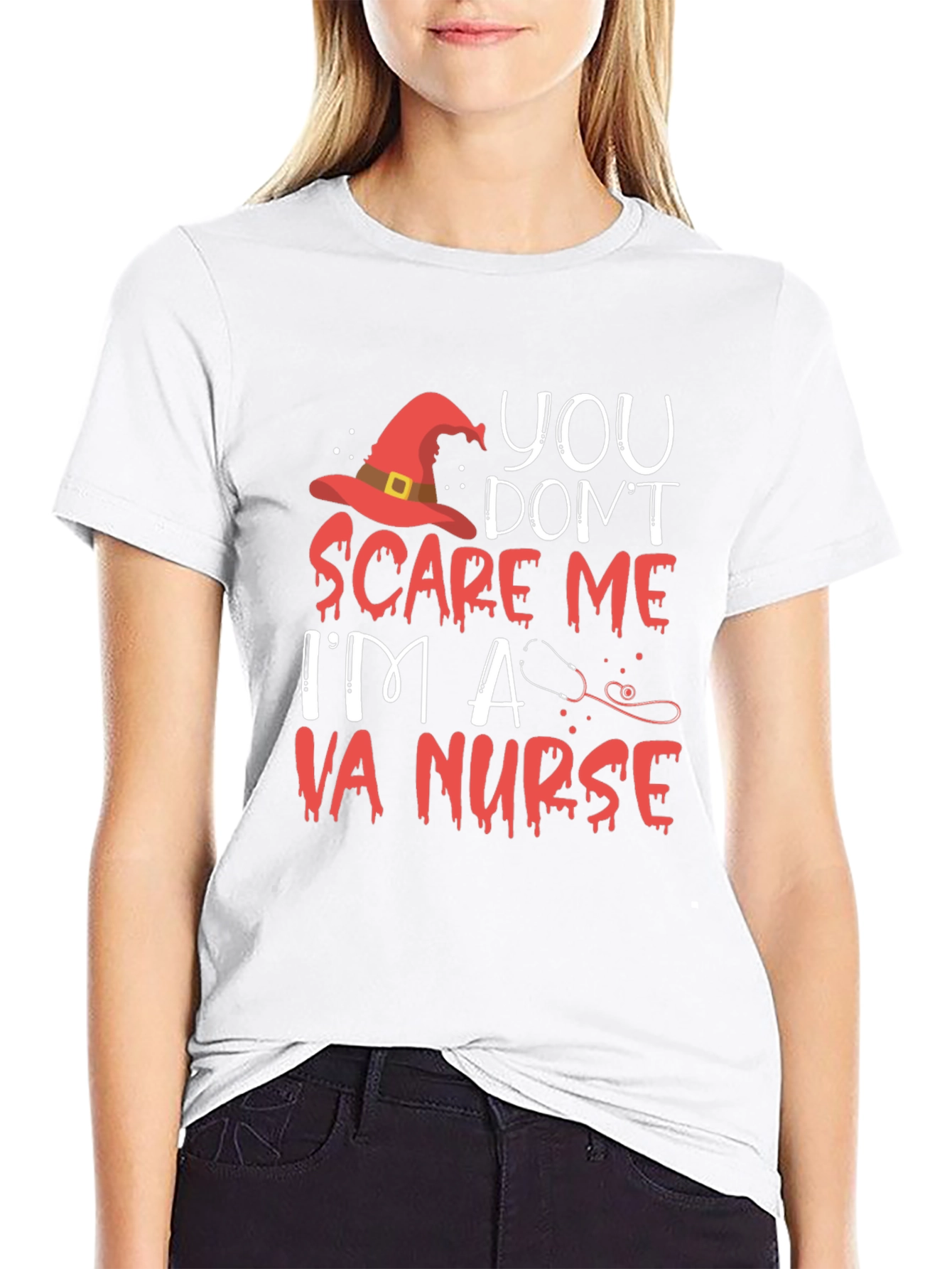 VA Nurse Halloween T-Shirt - You Dont Scare Me