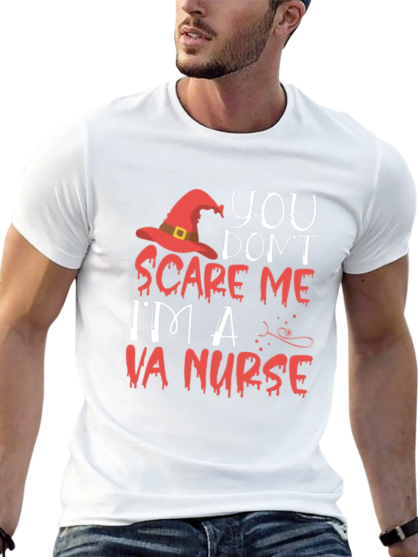 VA Nurse Halloween T-Shirt - You Dont Scare Me