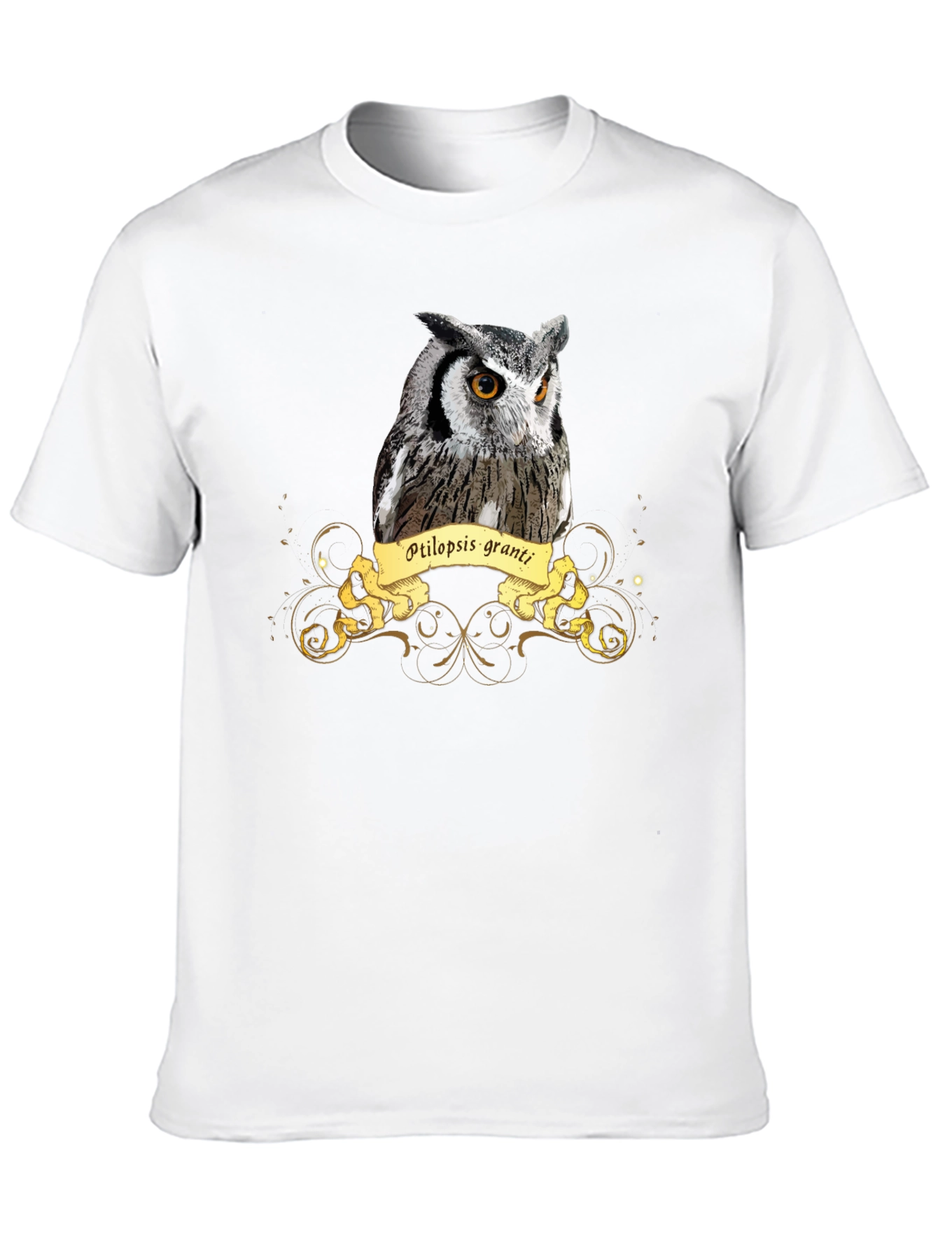 Owl Print Black T-Shirt