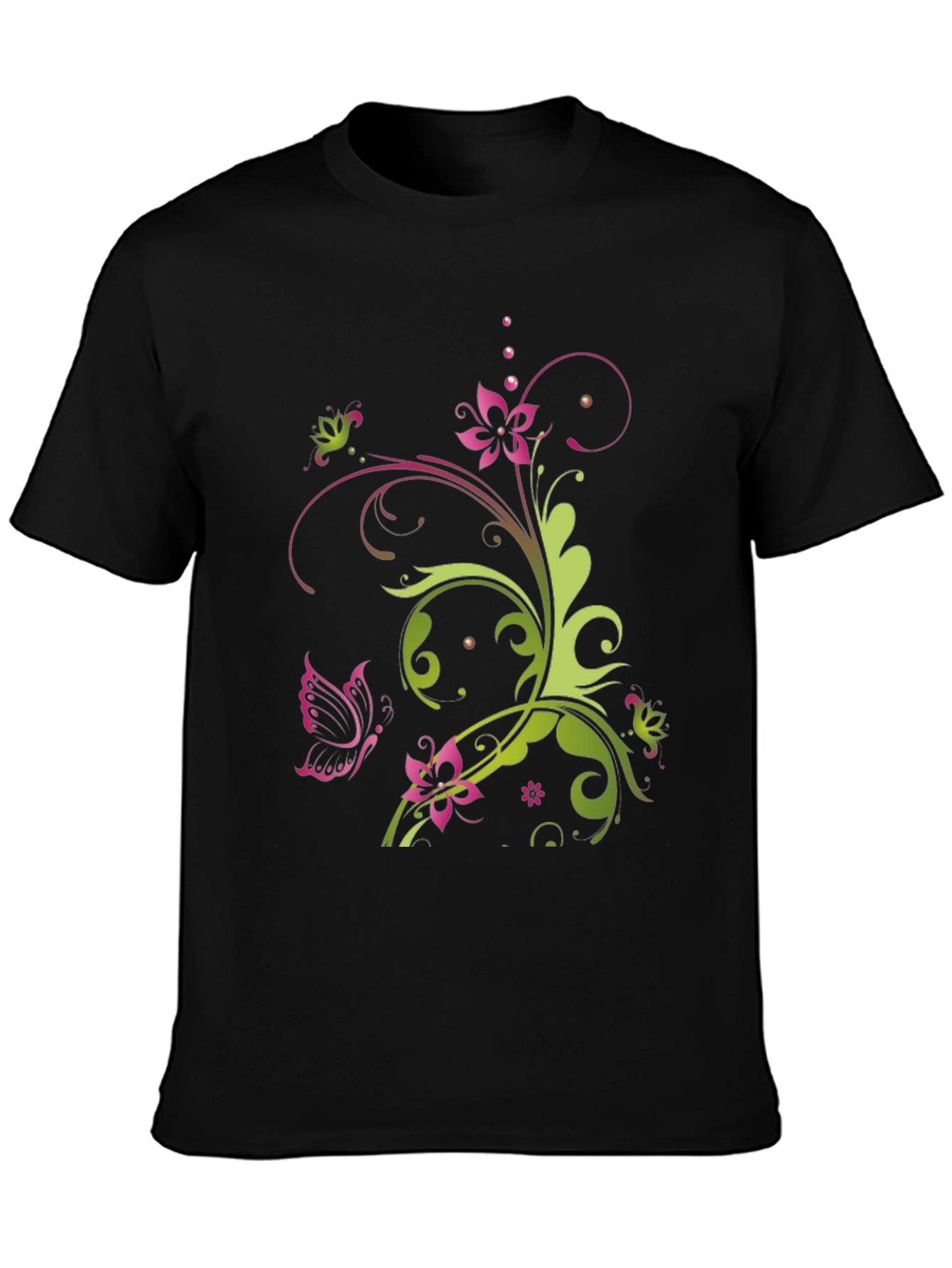 Floral Butterfly Graphic T-Shirt - Stylish Casual Wear