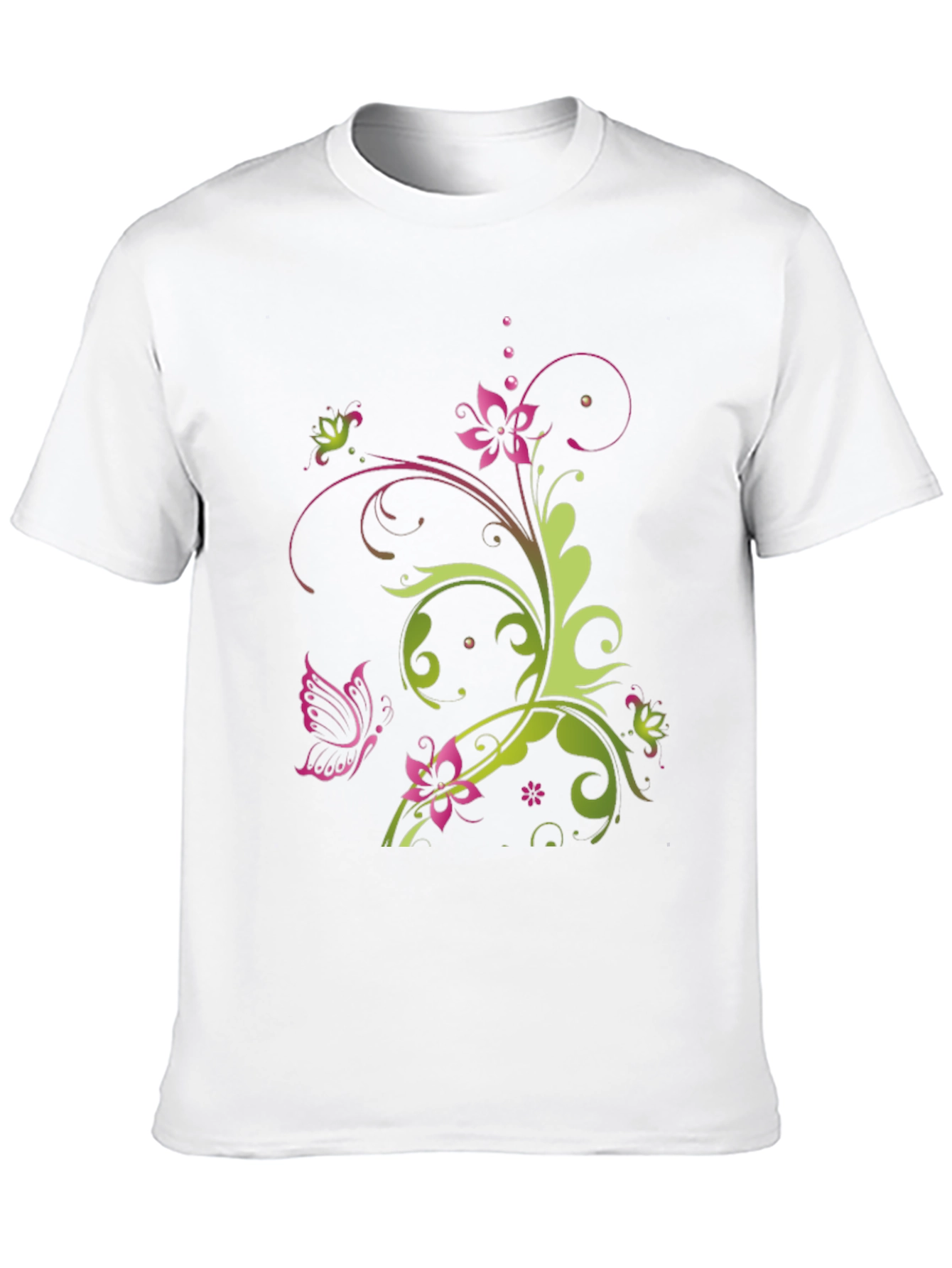 Floral Butterfly Graphic T-Shirt - Stylish Casual Wear