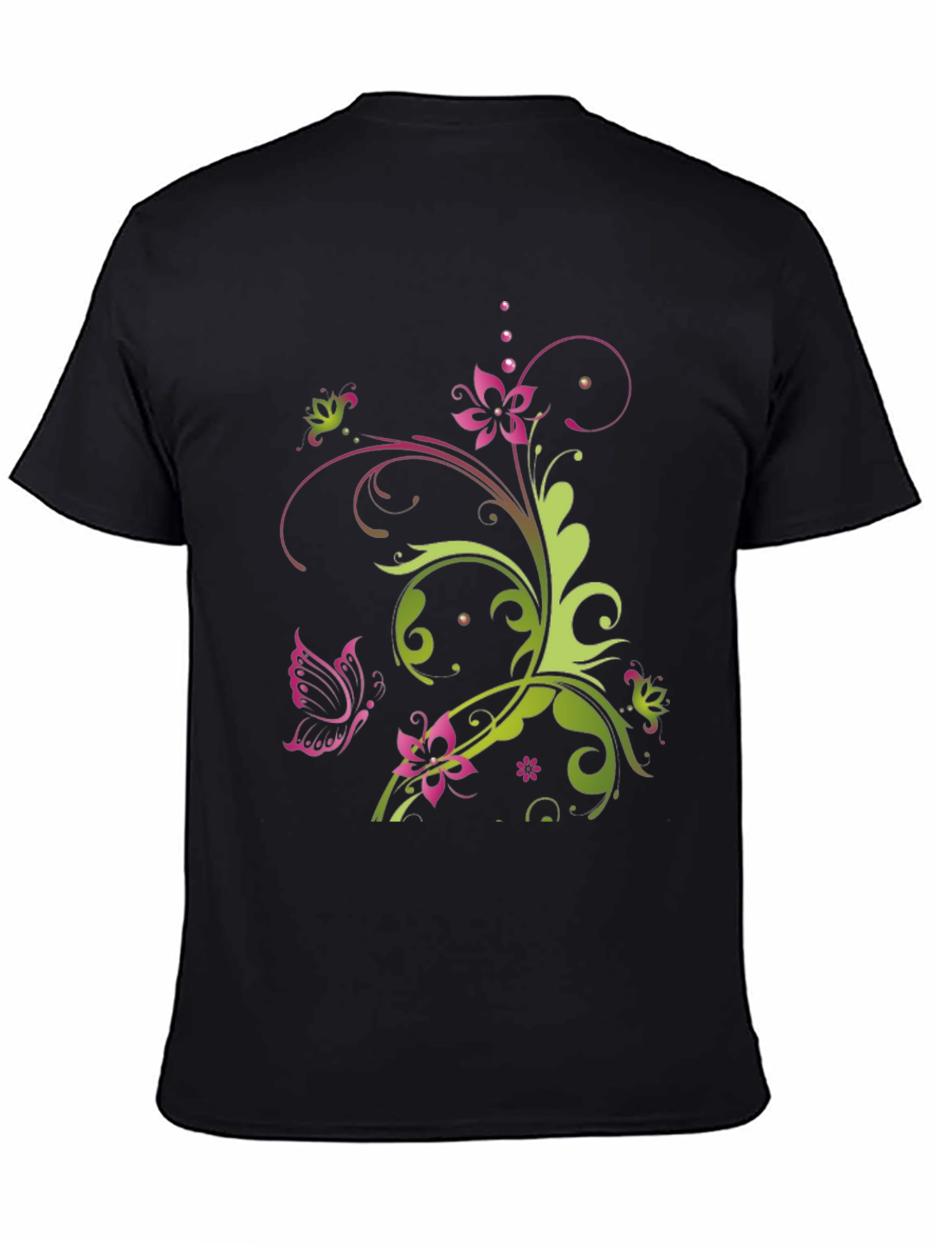 Floral Butterfly Graphic T-Shirt - Stylish Casual Wear
