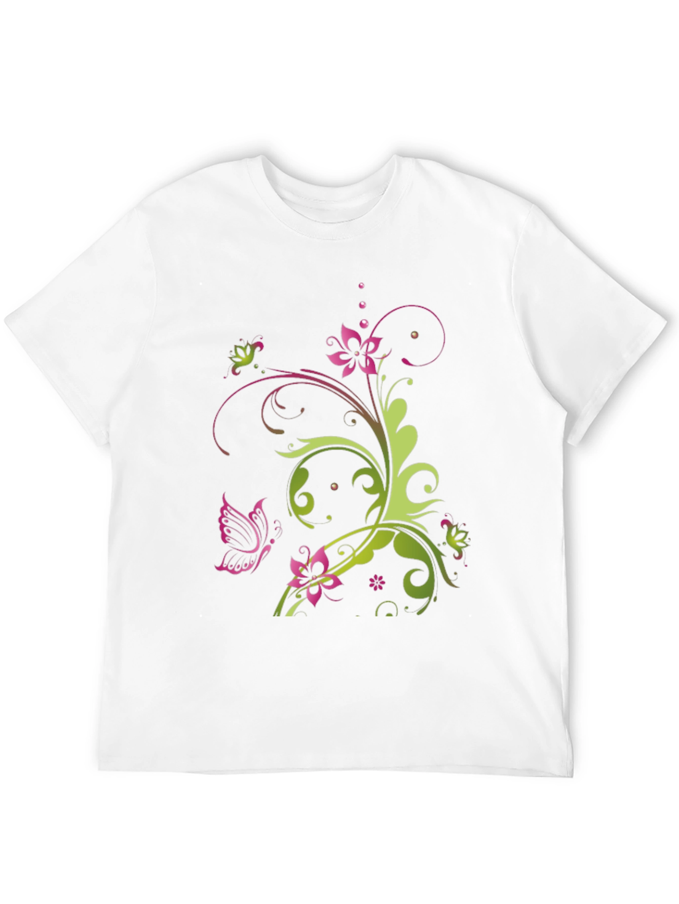 Floral Butterfly Graphic T-Shirt - Stylish Casual Wear