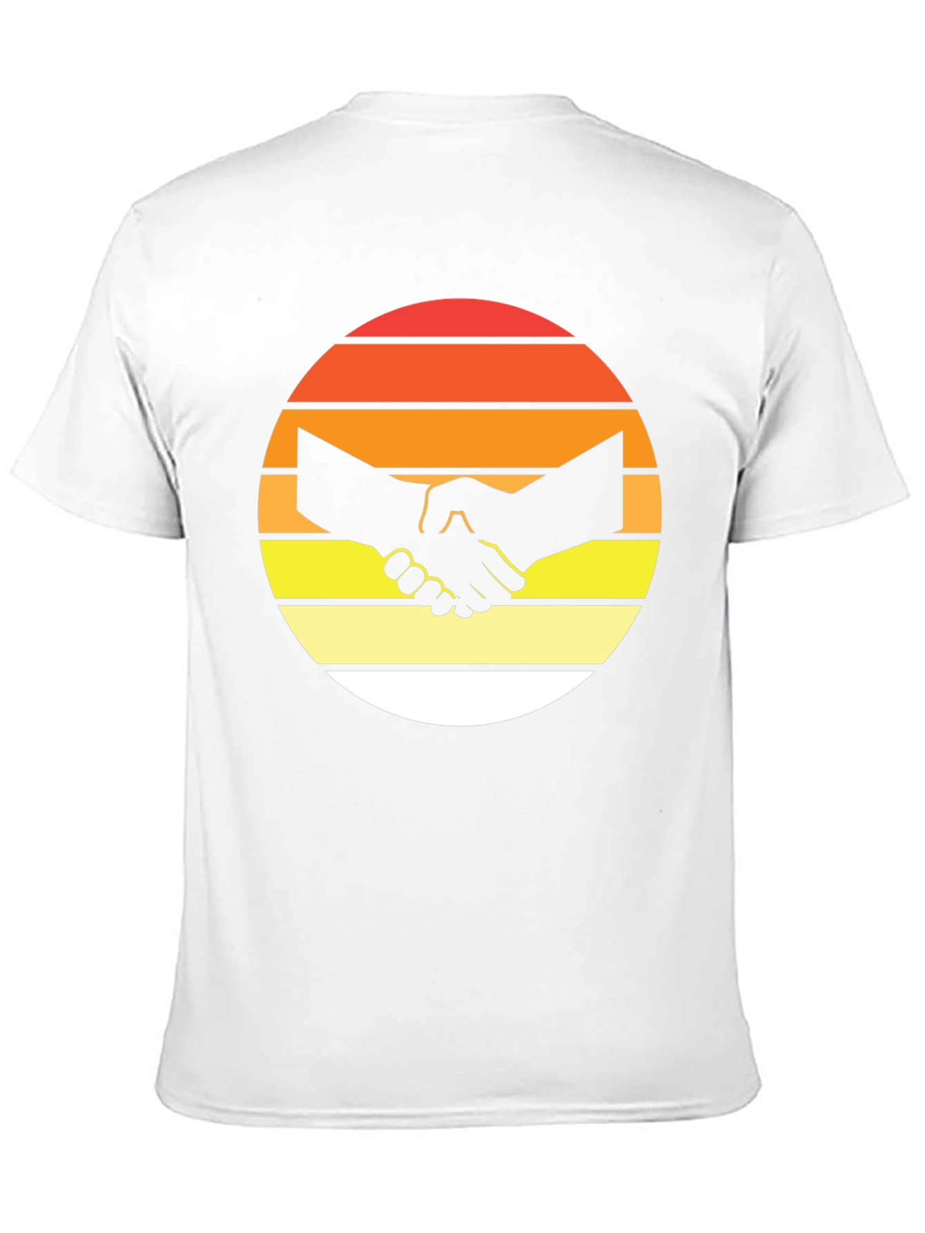 Sunset Handshake Graphic Black T-Shirt