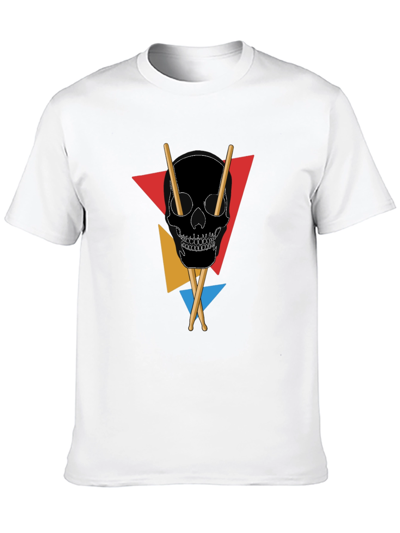 Skull & Drumsticks Graphic Tee - Modern Design