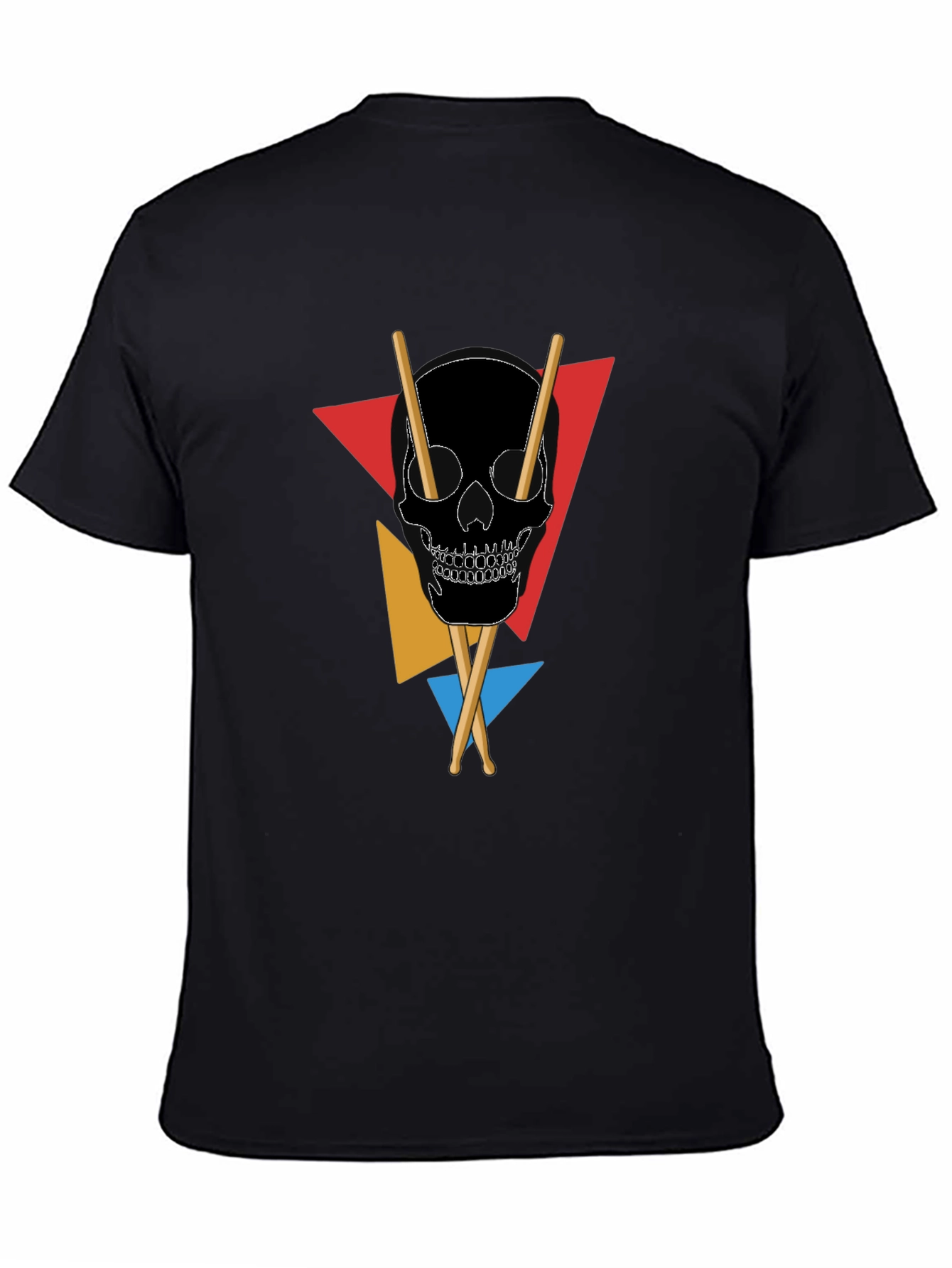 Skull & Drumsticks Graphic Tee - Modern Design