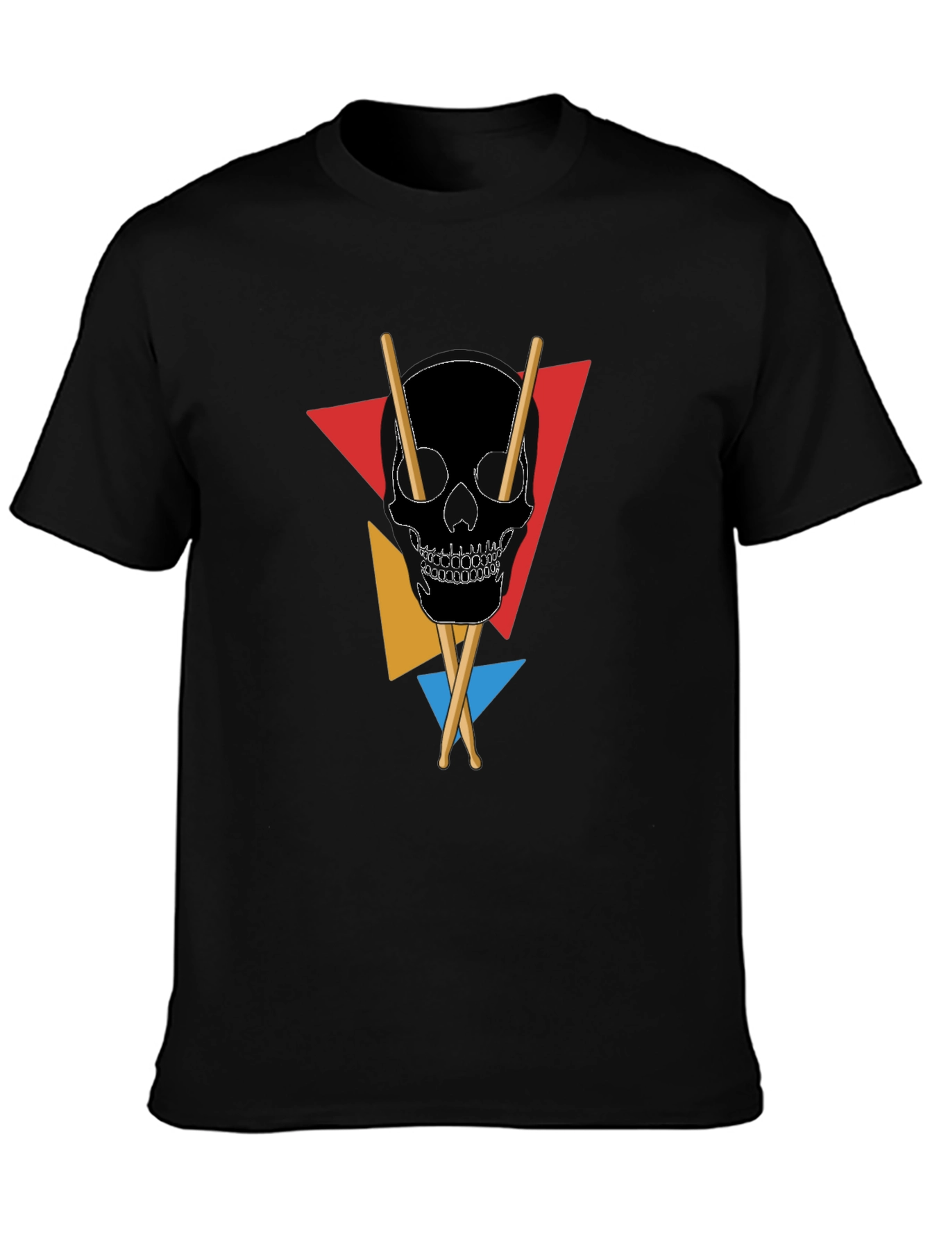 Skull & Drumsticks Graphic Tee - Modern Design