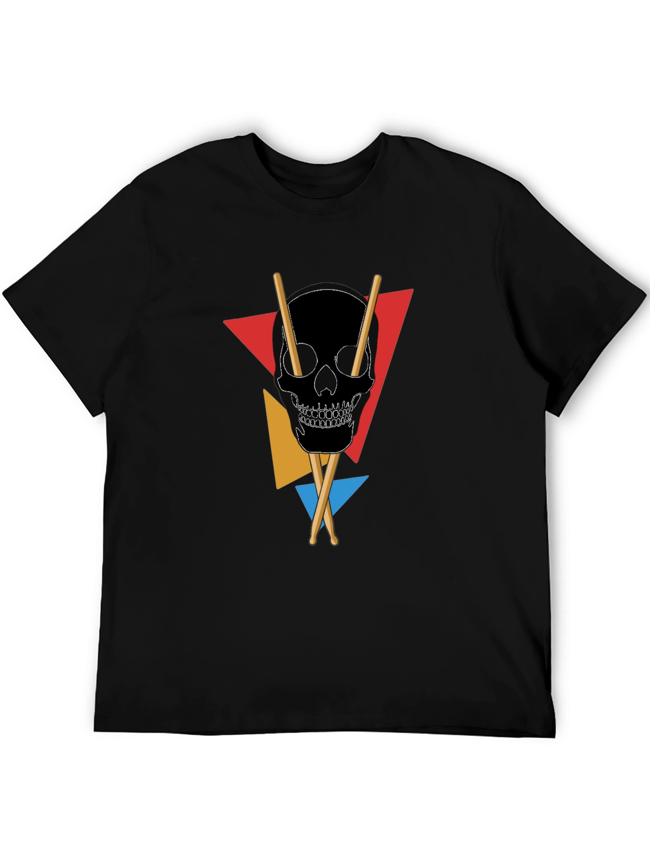 Skull & Drumsticks Graphic Tee - Modern Design