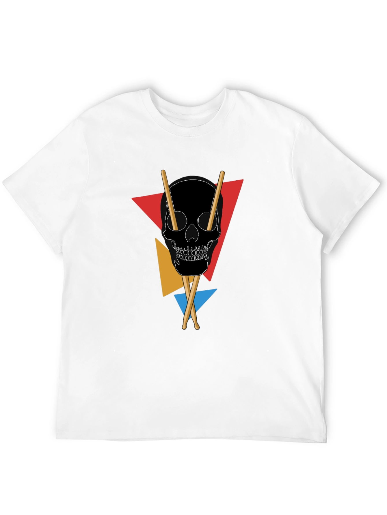Skull & Drumsticks Graphic Tee - Modern Design