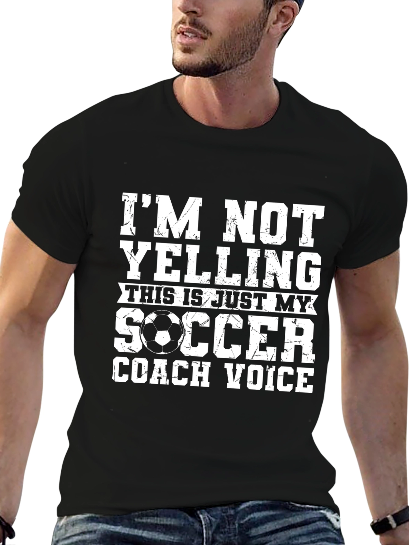 Soccer Coach T-Shirt: Im Not Yelling - Coach Voice
