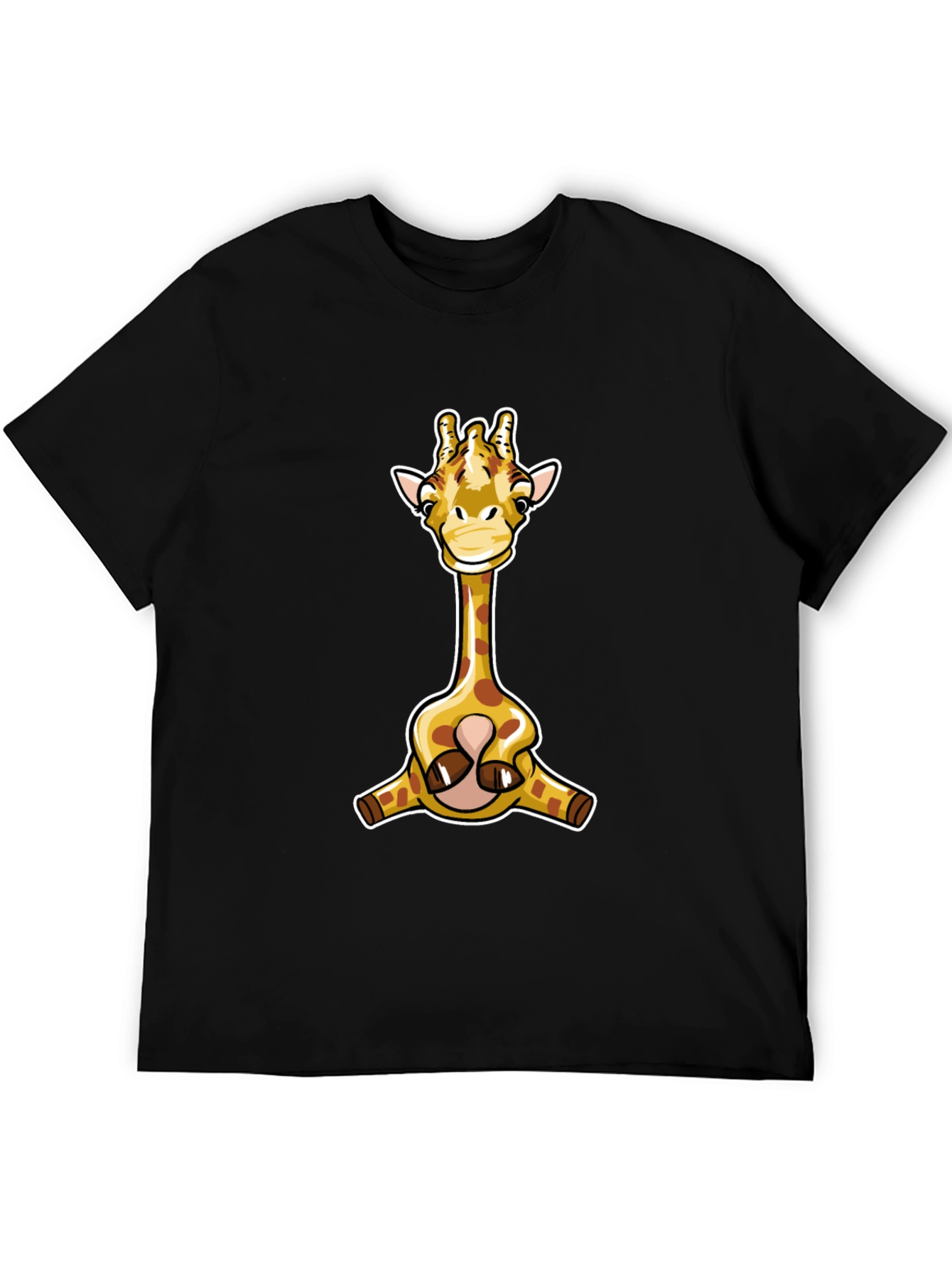 Giraffe Graphic T-Shirt - Black Cotton Tee
