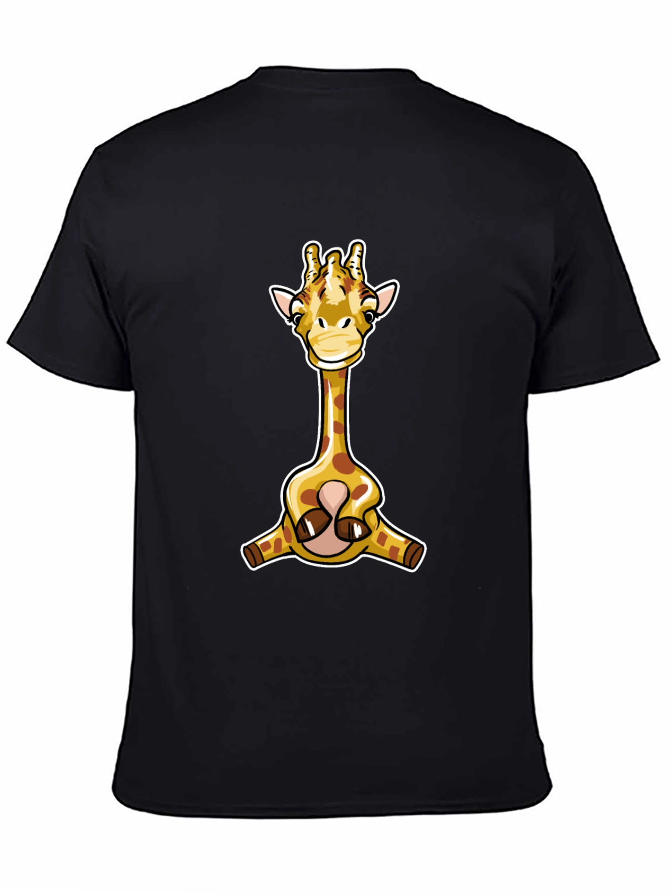 Giraffe Graphic T-Shirt - Black Cotton Tee