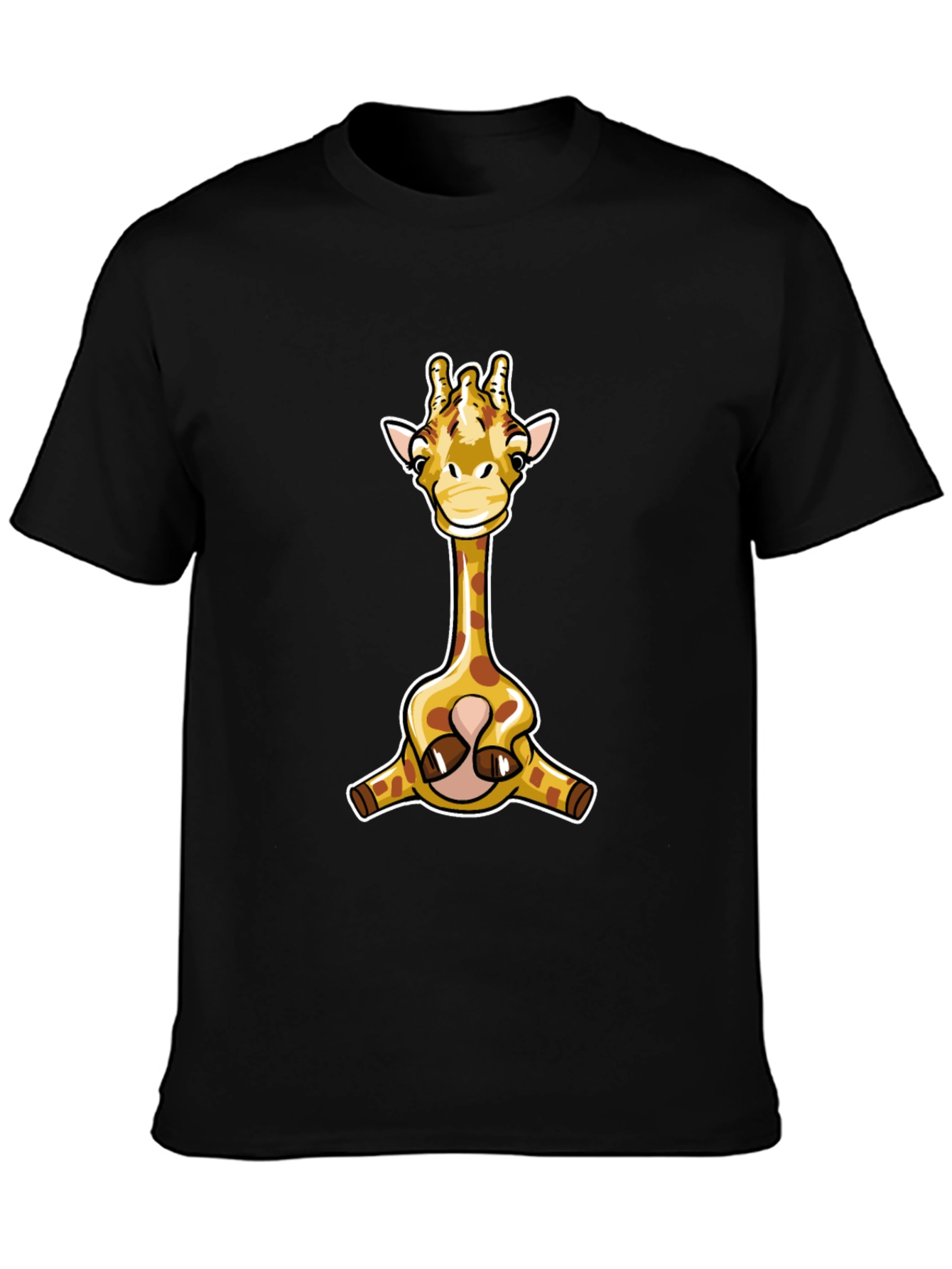 Giraffe Graphic T-Shirt - Black Cotton Tee
