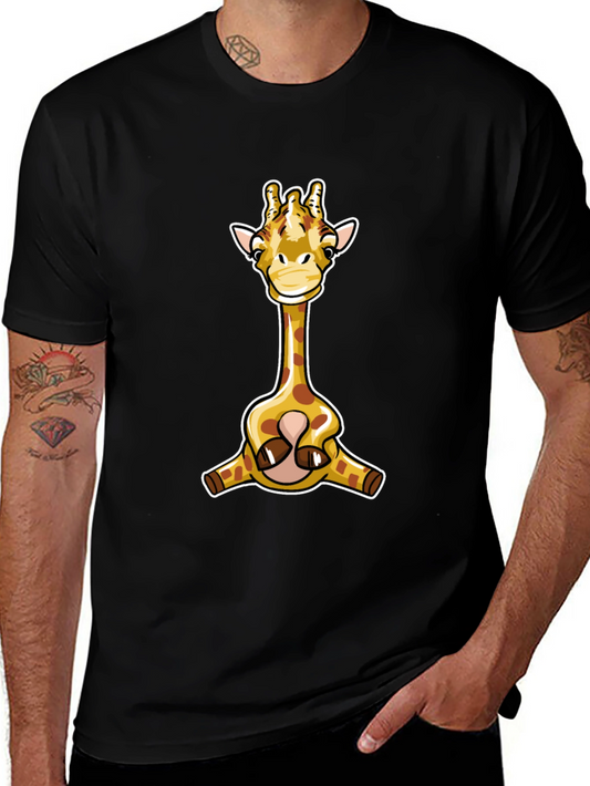 Giraffe Graphic T-Shirt - Black Cotton Tee