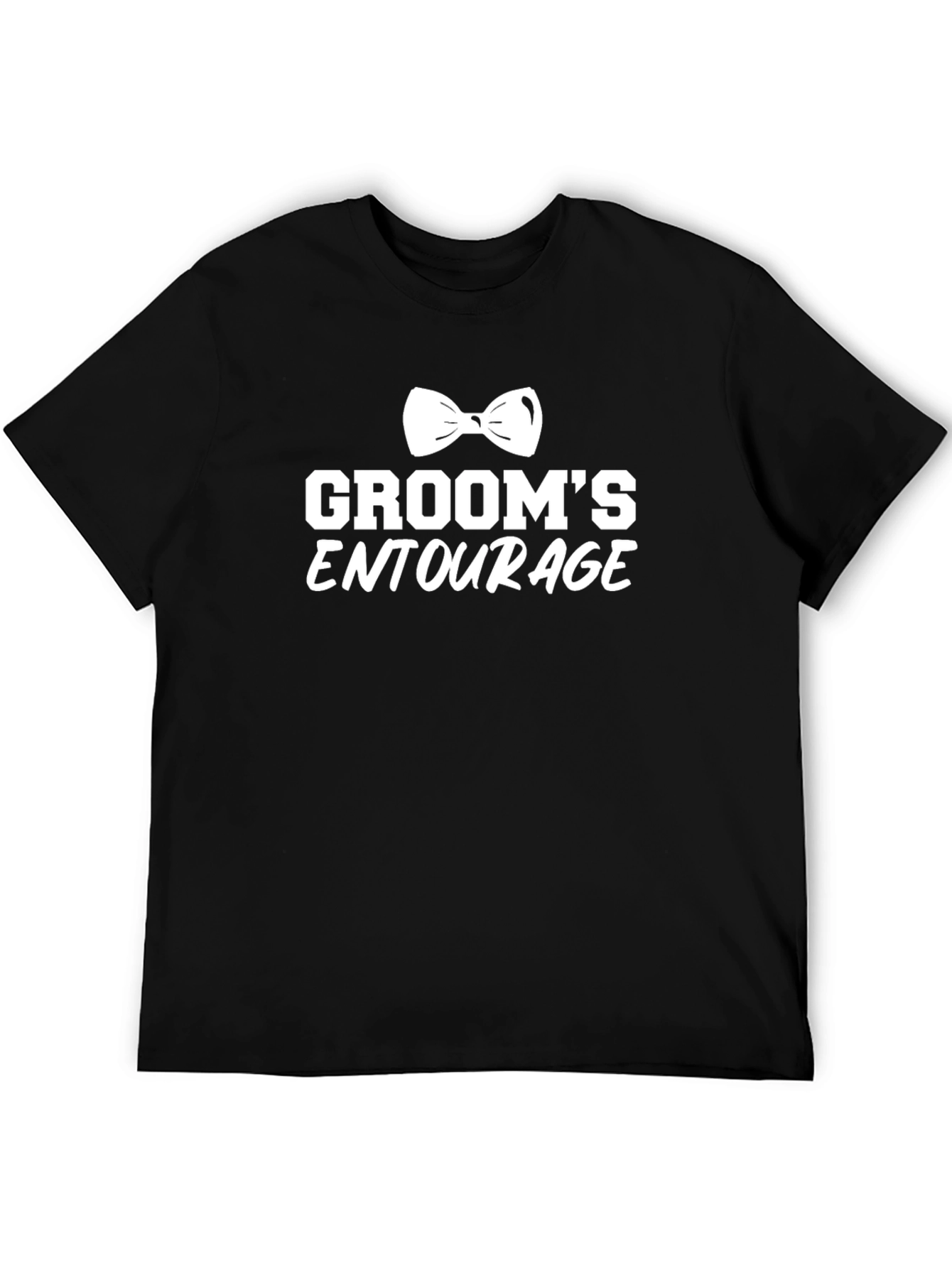 Grooms Entourage Black Cotton T-Shirt