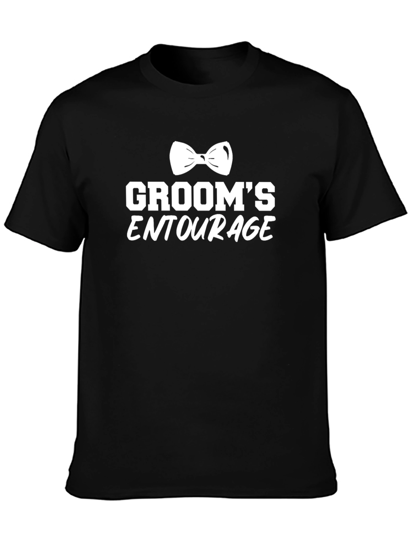 Grooms Entourage Black Cotton T-Shirt