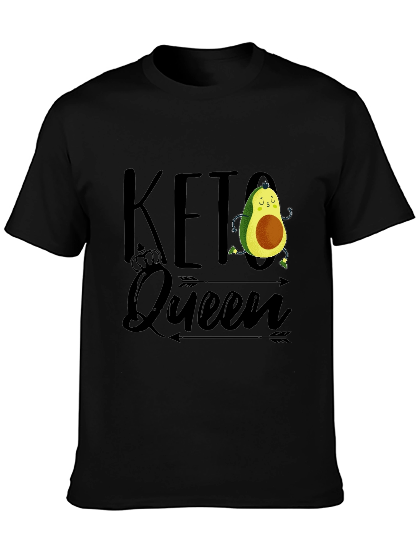 Keto Queen Avocado T-Shirt - Black
