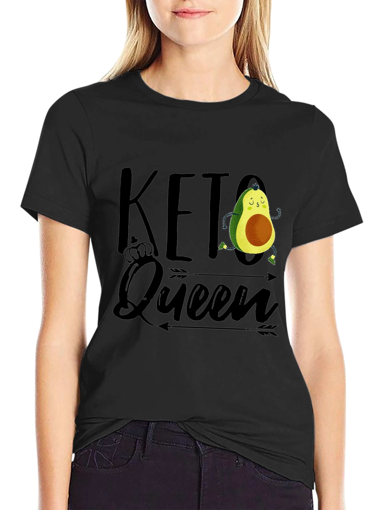 Keto Queen Avocado T-Shirt - Black