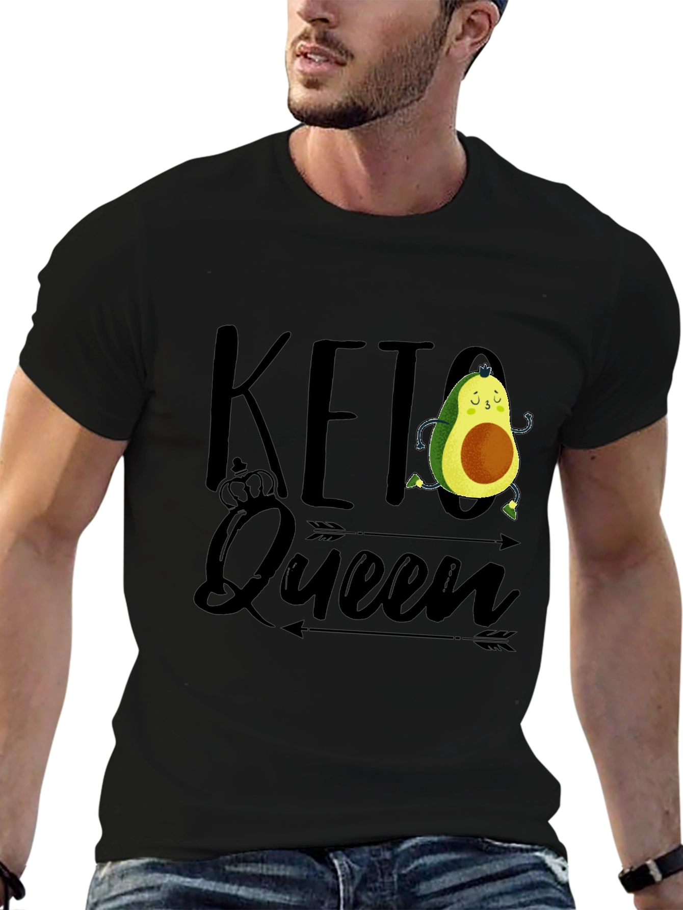 Keto Queen Avocado T-Shirt - Black