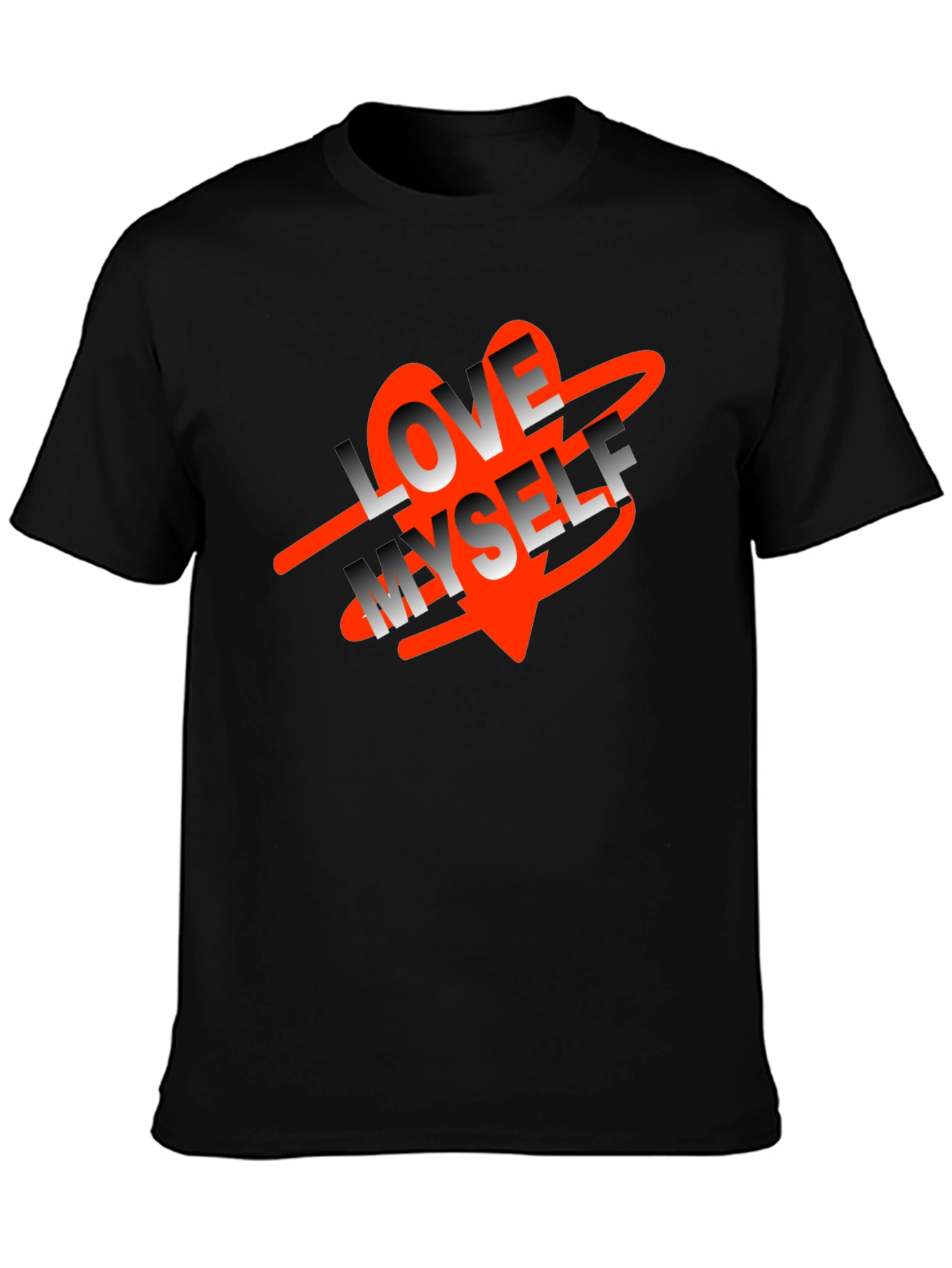 Love Myself Graphic Tee - Black Cotton T-Shirt