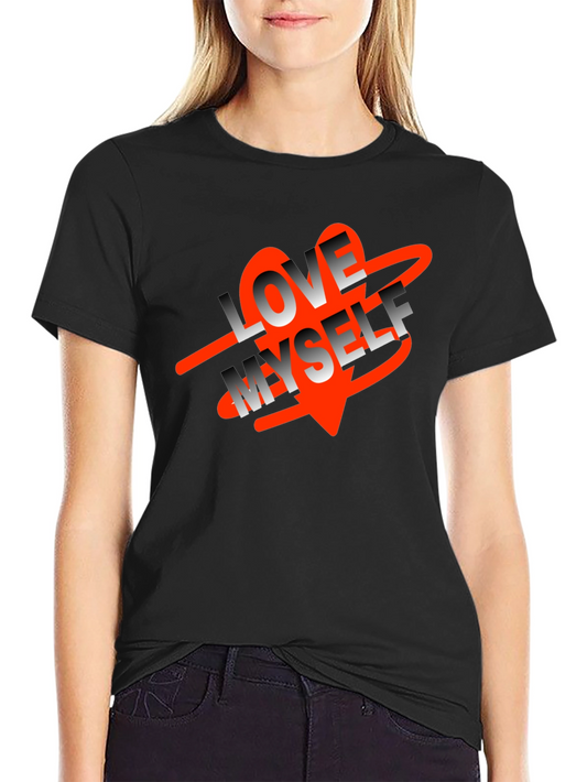 Love Myself Graphic Tee - Black Cotton T-Shirt