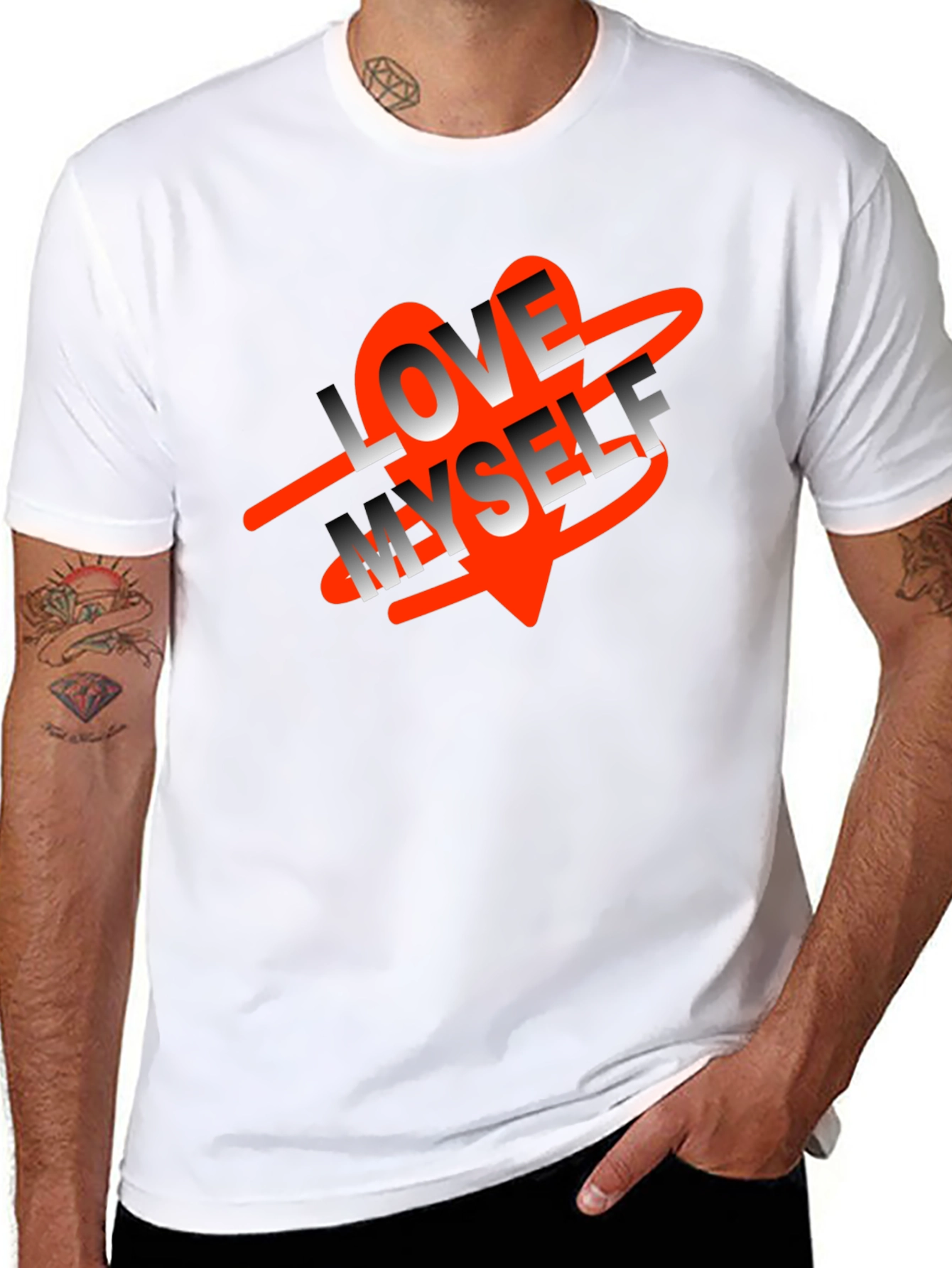 Love Myself Graphic Tee - Black Cotton T-Shirt