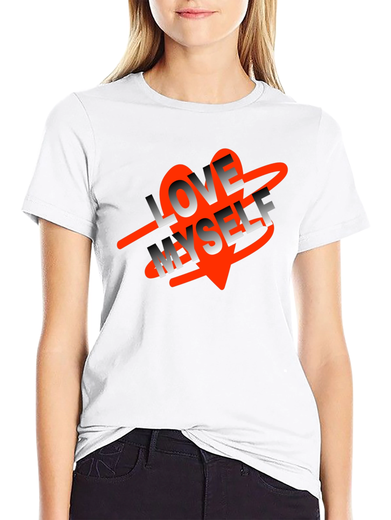 Love Myself Graphic Tee - Black Cotton T-Shirt