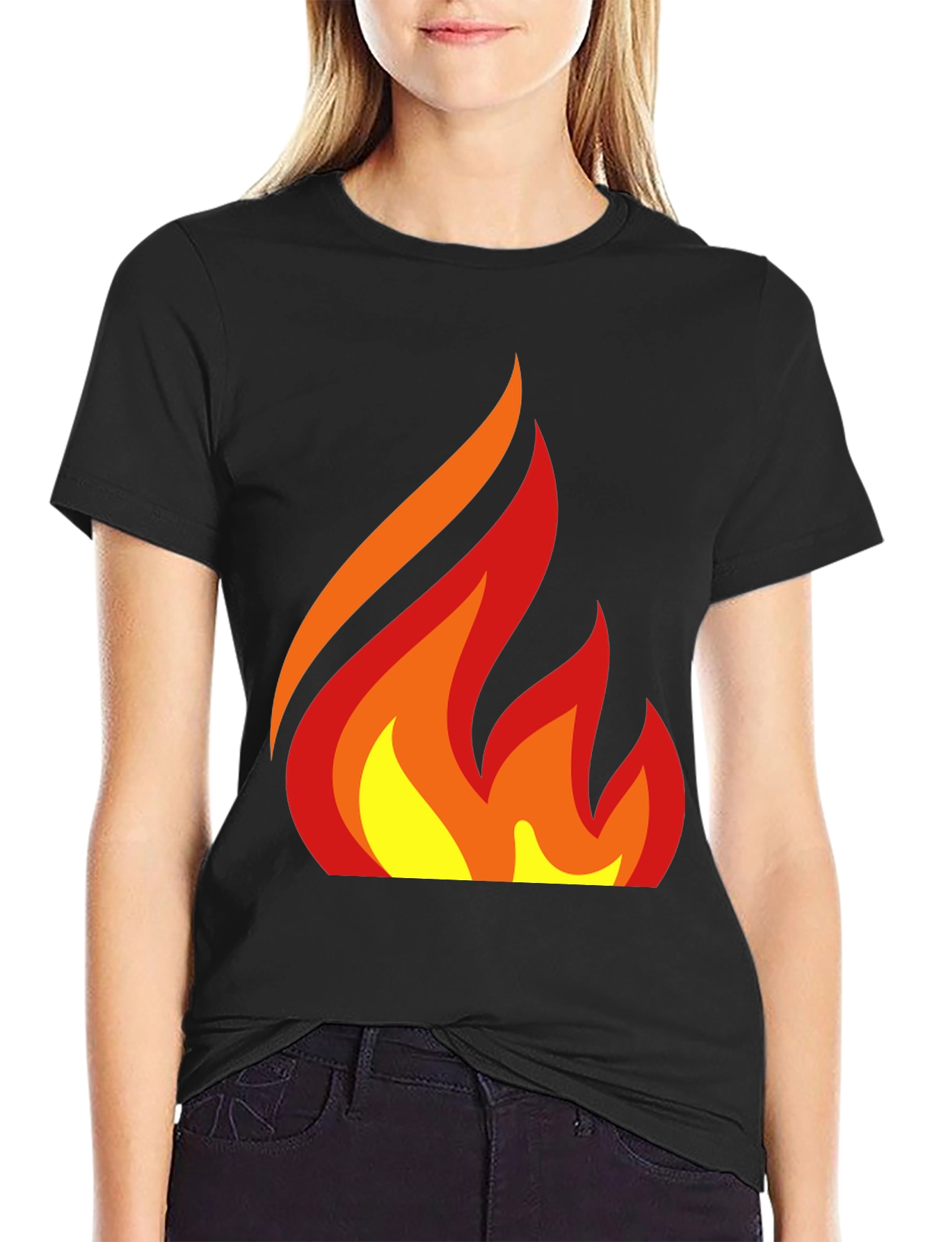Fiery Graphic Tee - Bold Flame Design