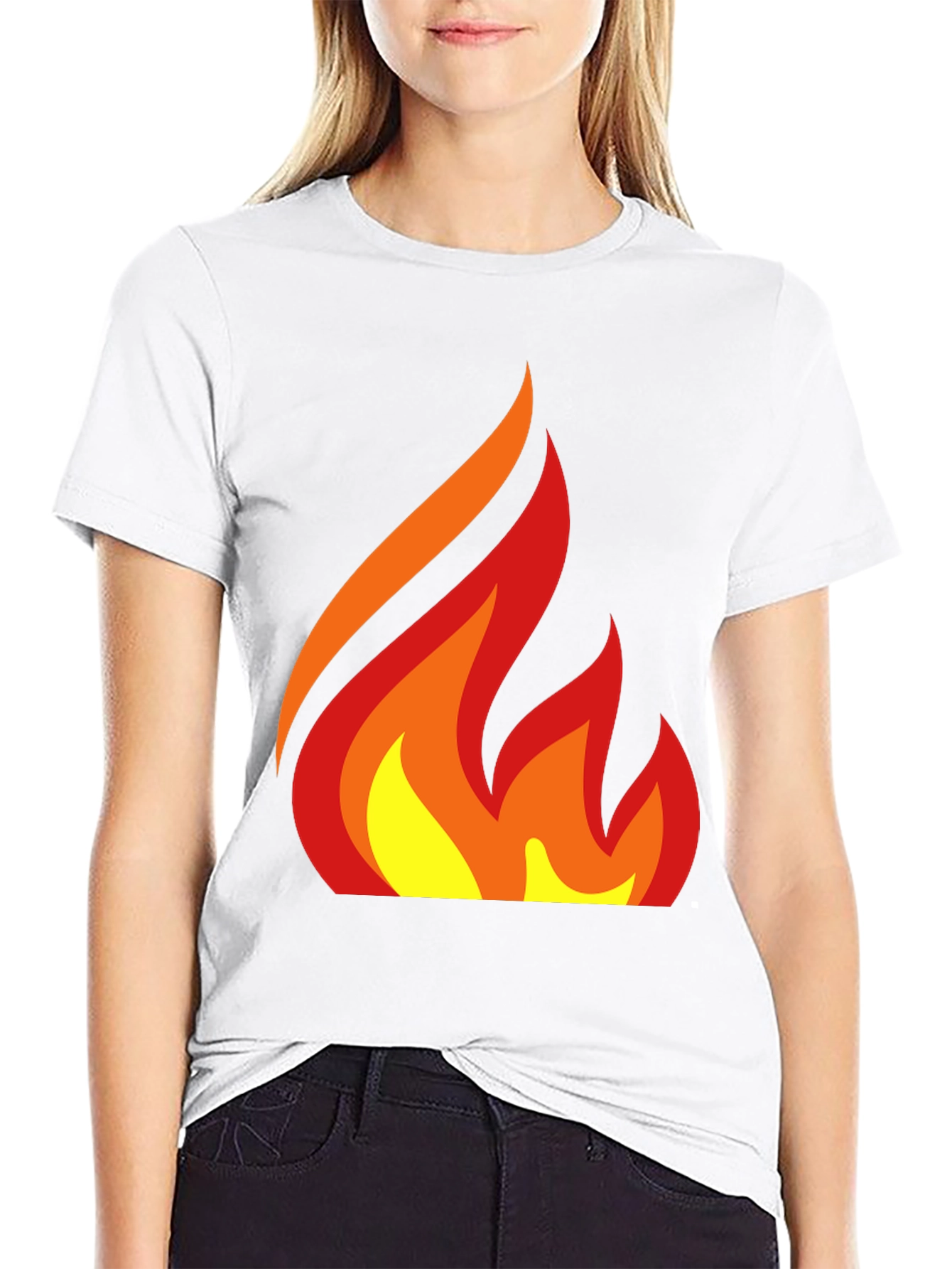 Fiery Graphic Tee - Bold Flame Design