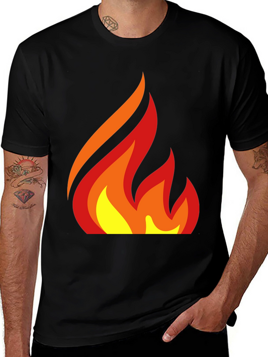 Fiery Graphic Tee - Bold Flame Design