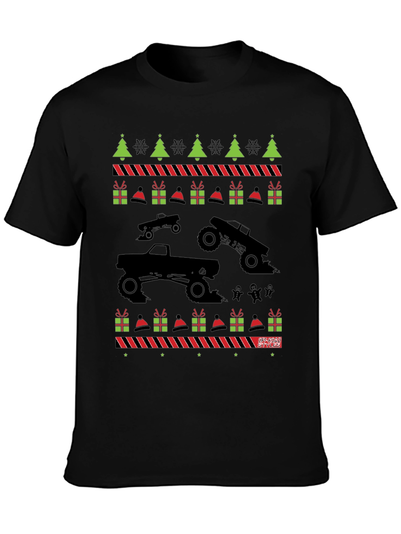 Monster Truck Ugly Christmas Sweater T-Shirt