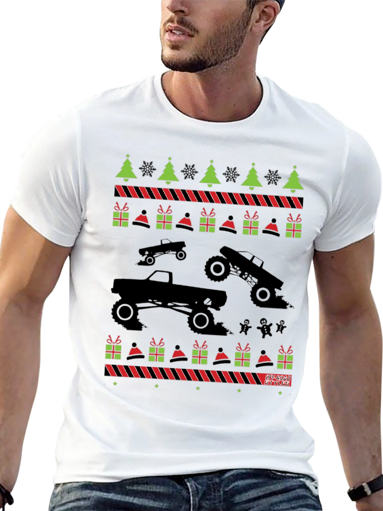 Monster Truck Ugly Christmas Sweater T-Shirt
