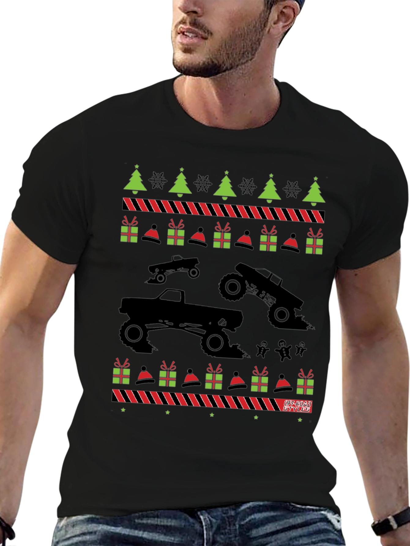 Monster Truck Ugly Christmas Sweater T-Shirt