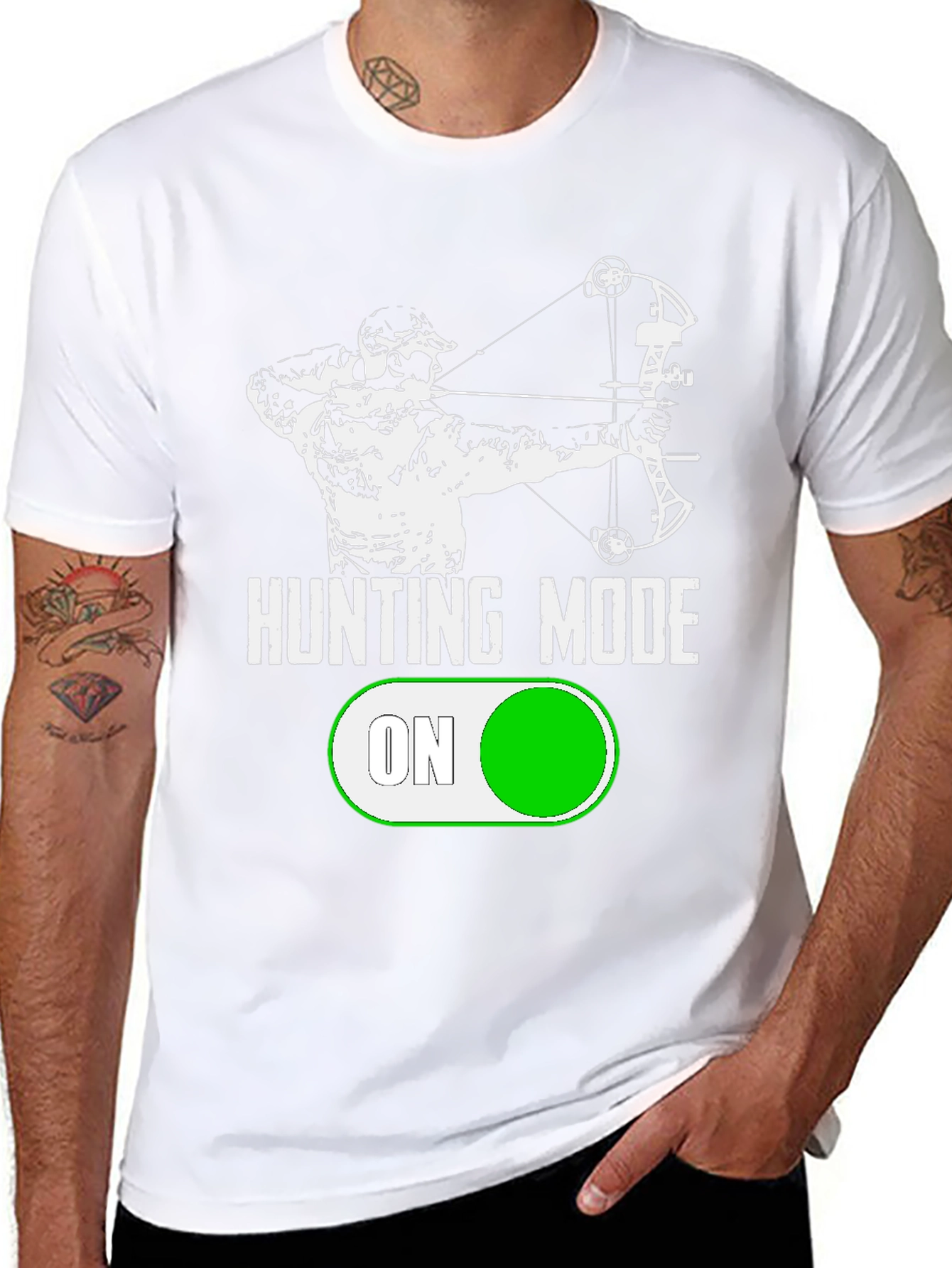 Hunting Mode On T-Shirt Archery Design